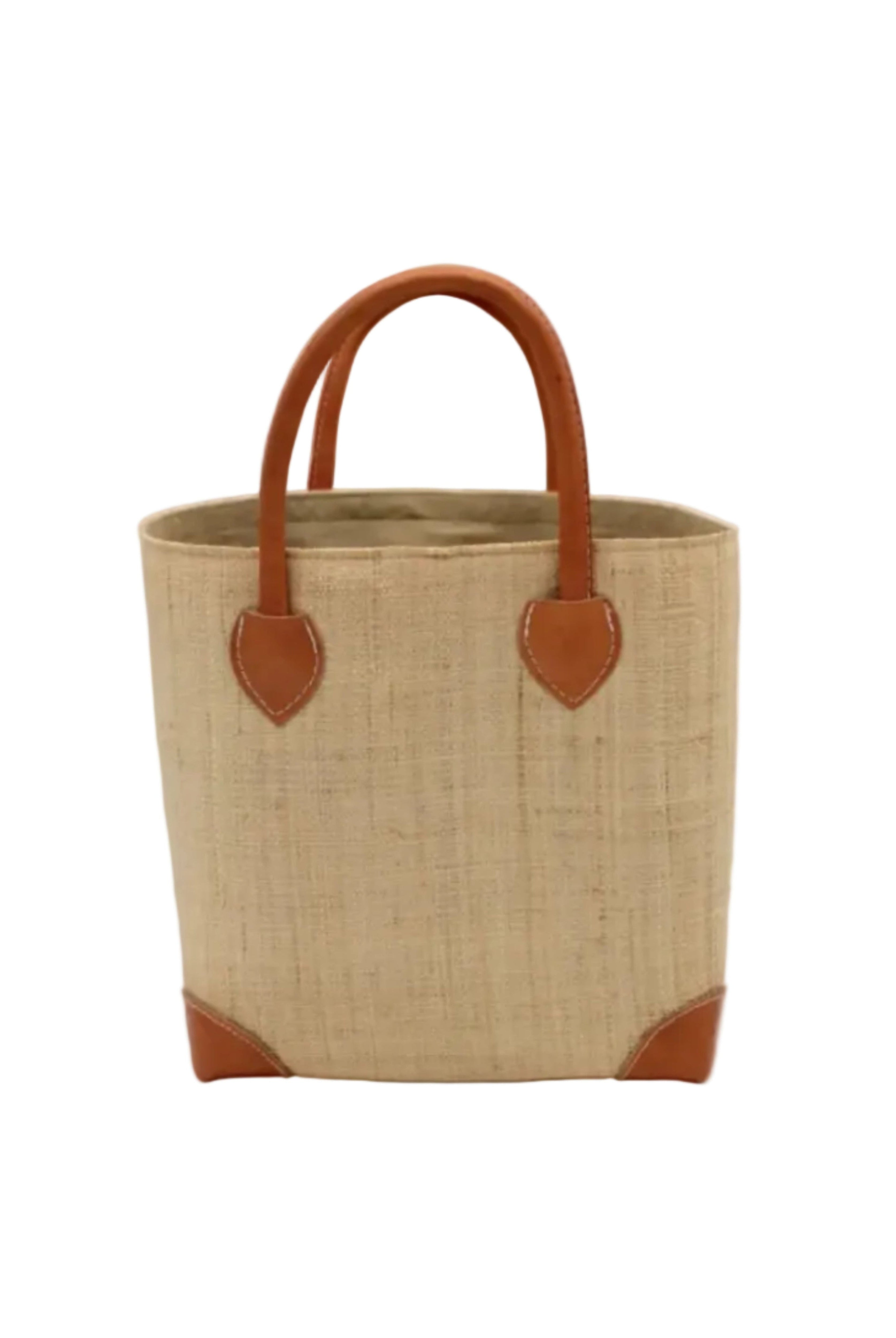 Augustine Straw Basket Bag Natural handmade loomed raffia palm fiber in a solid hue of natural straw color handbag purse with leather accents and handles beach bag - Shebobo