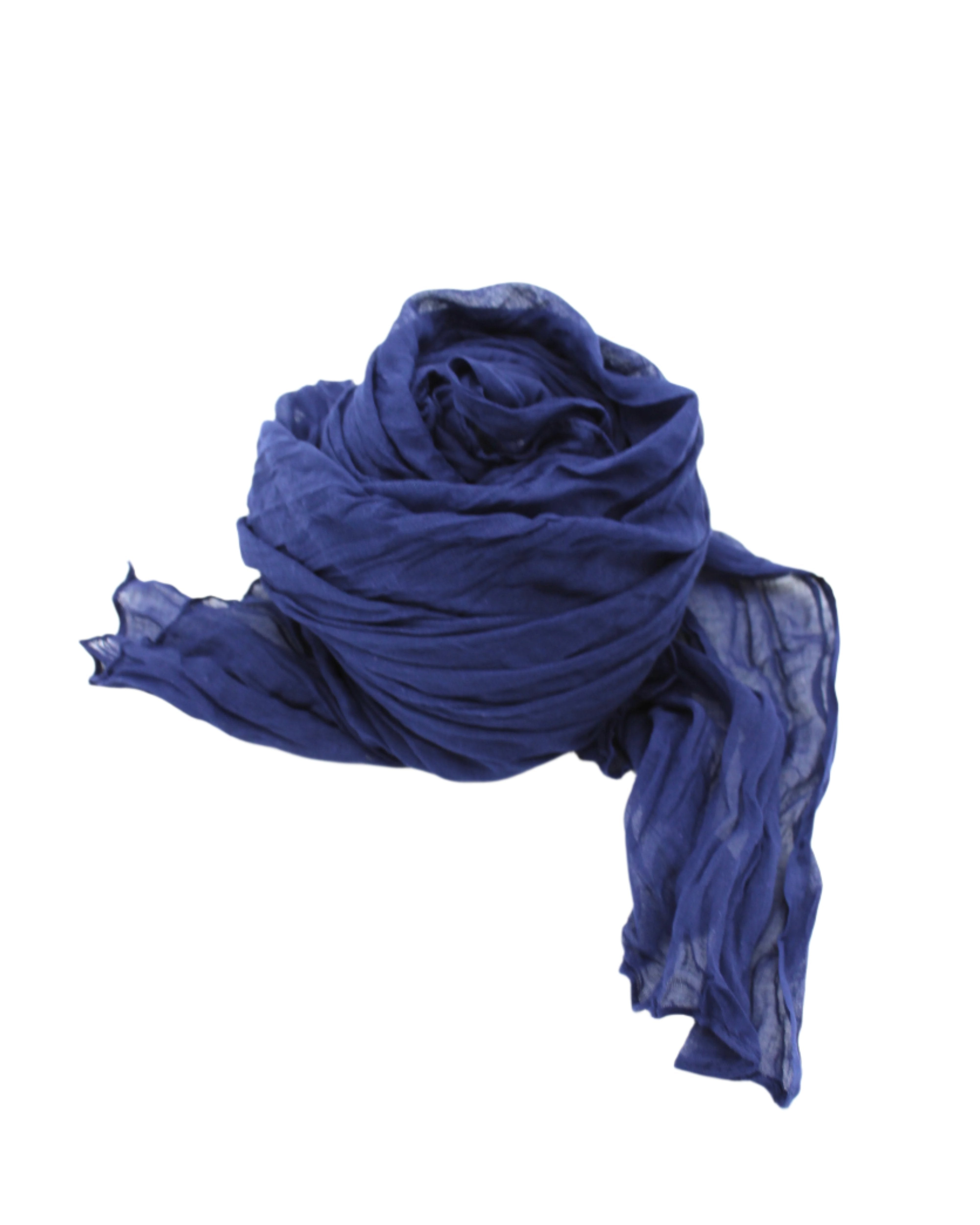 Isla Solid Color Cotton Scarf Wrap Dusk Dark Blue - Shebobo
