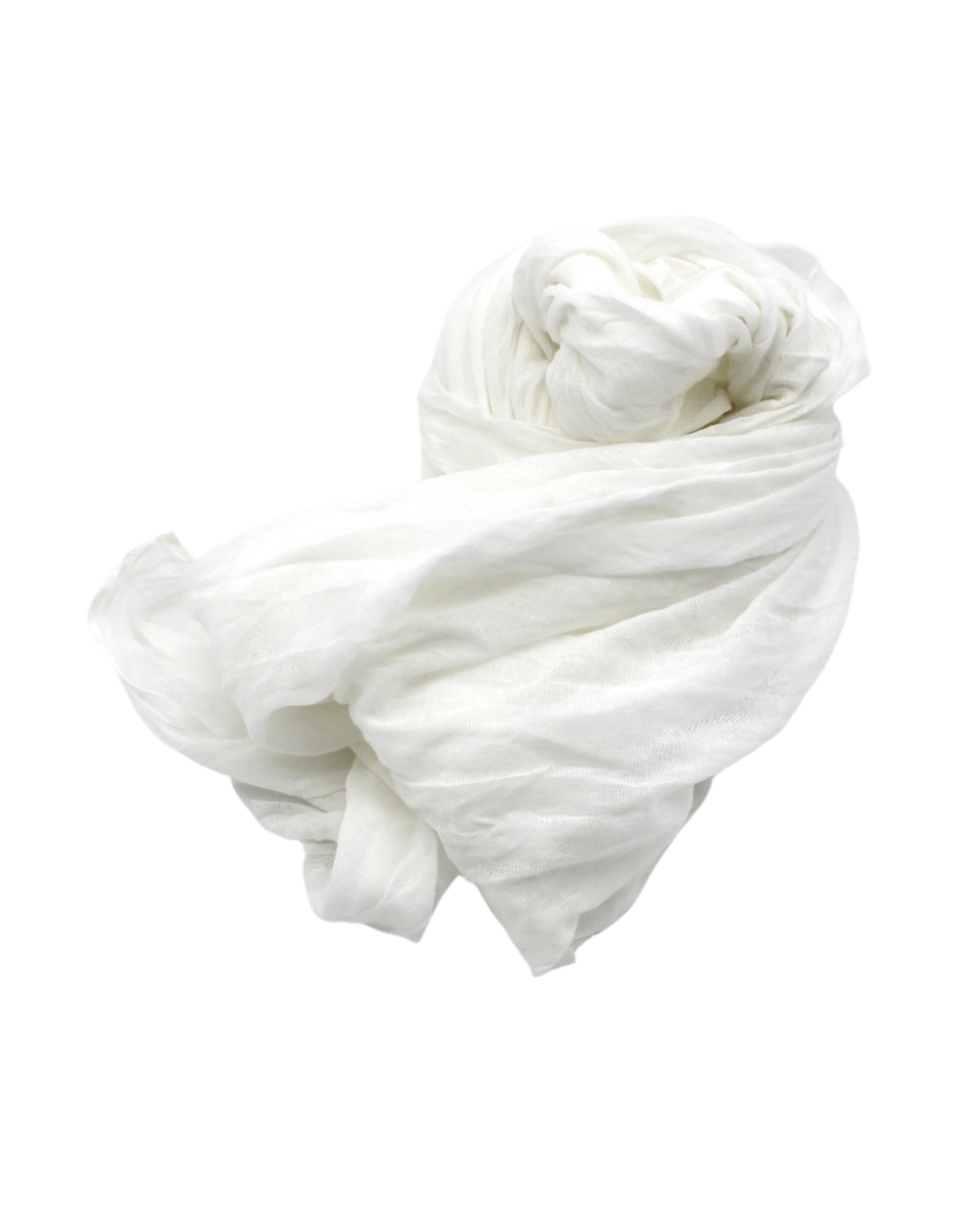 Isla Solid Color Cotton Scarf Wrap Pure White - Shebobo
