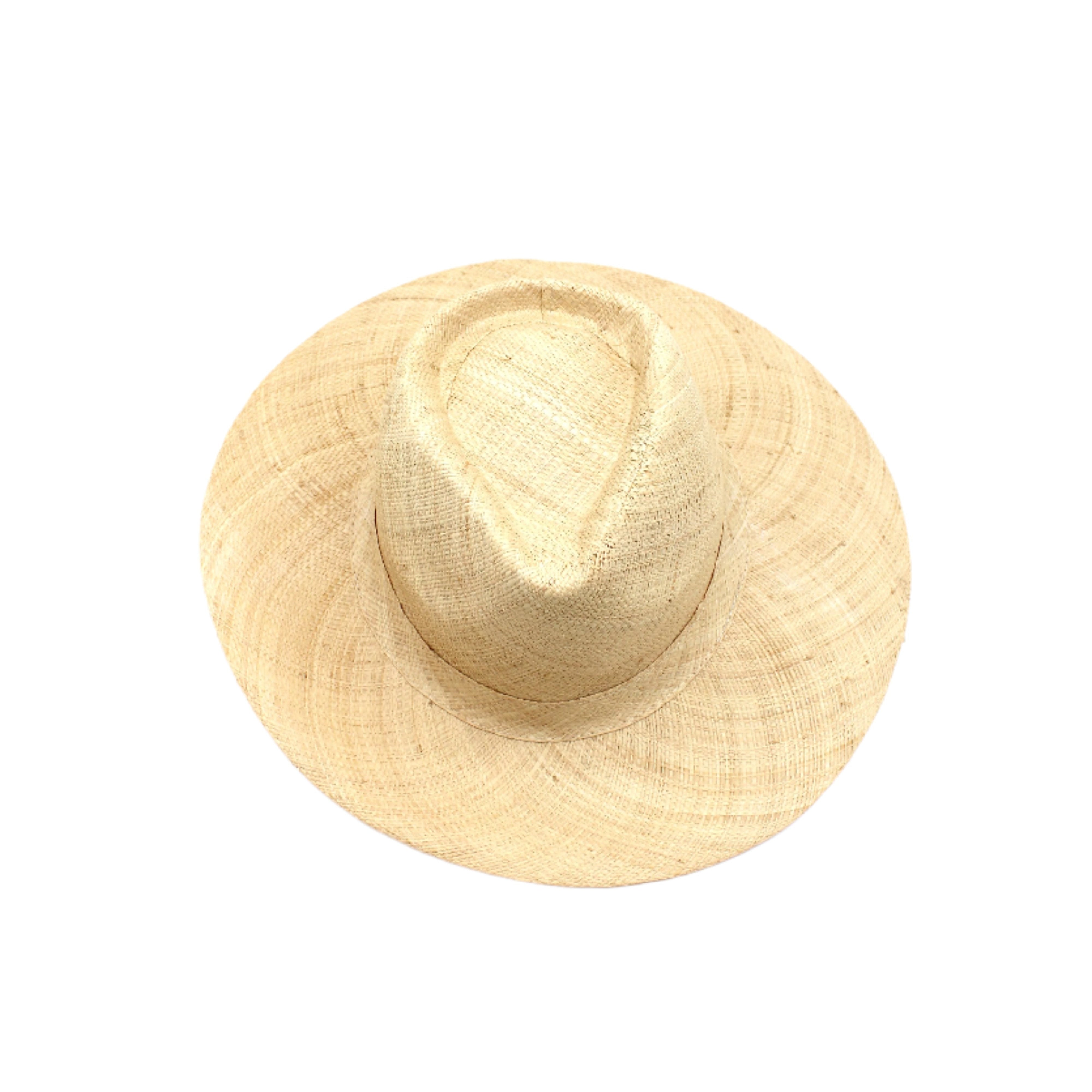 Jamie Panama 3" brim handmade loomed raffia in a solid hue of natural straw color with attached matching hat band uv/sun protection lightweight breathable straw sun hat - Shebobo
