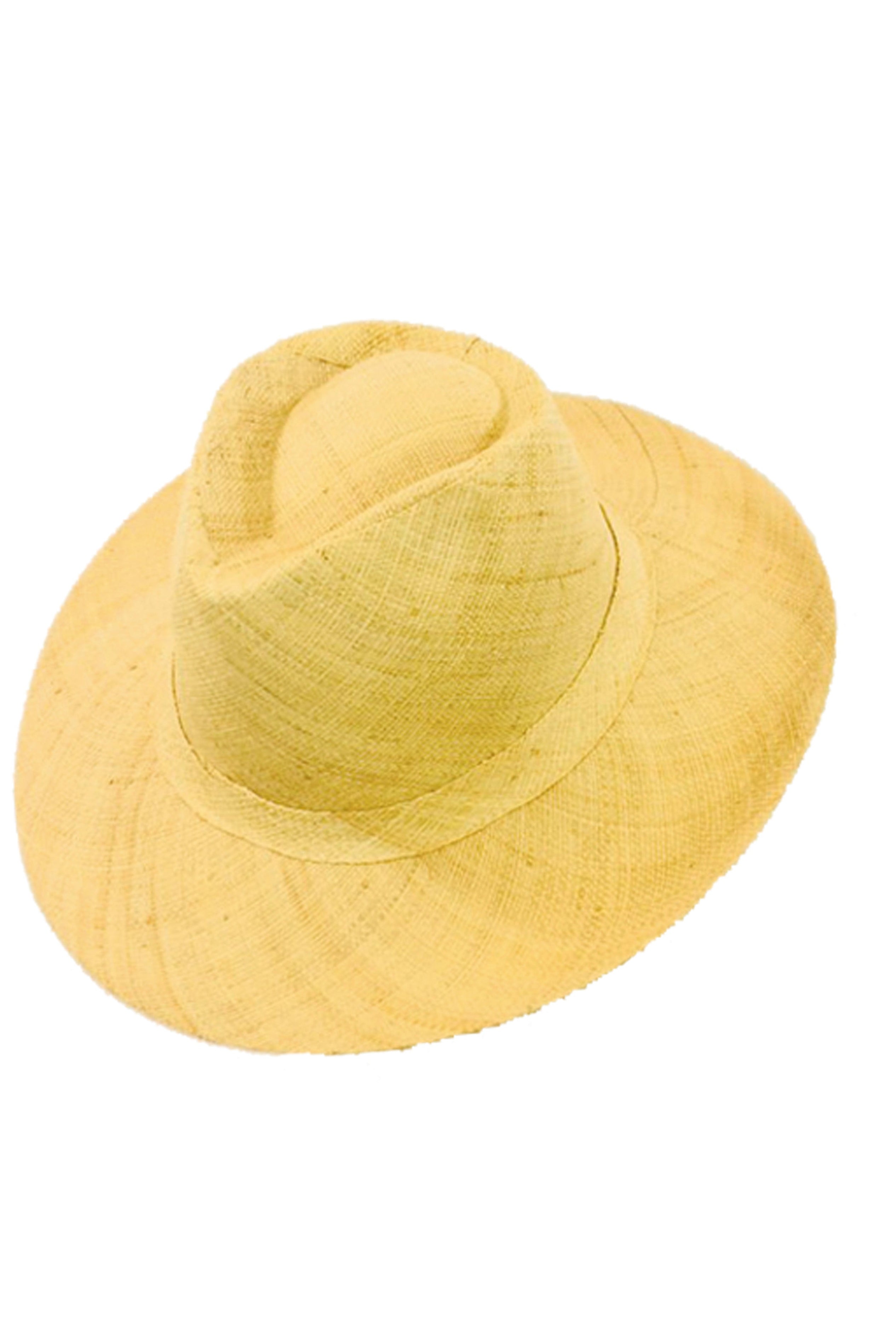 Jamie Panama Natural unisex straw hat handmade loomed raffia 3" brim sun hat - Shebobo