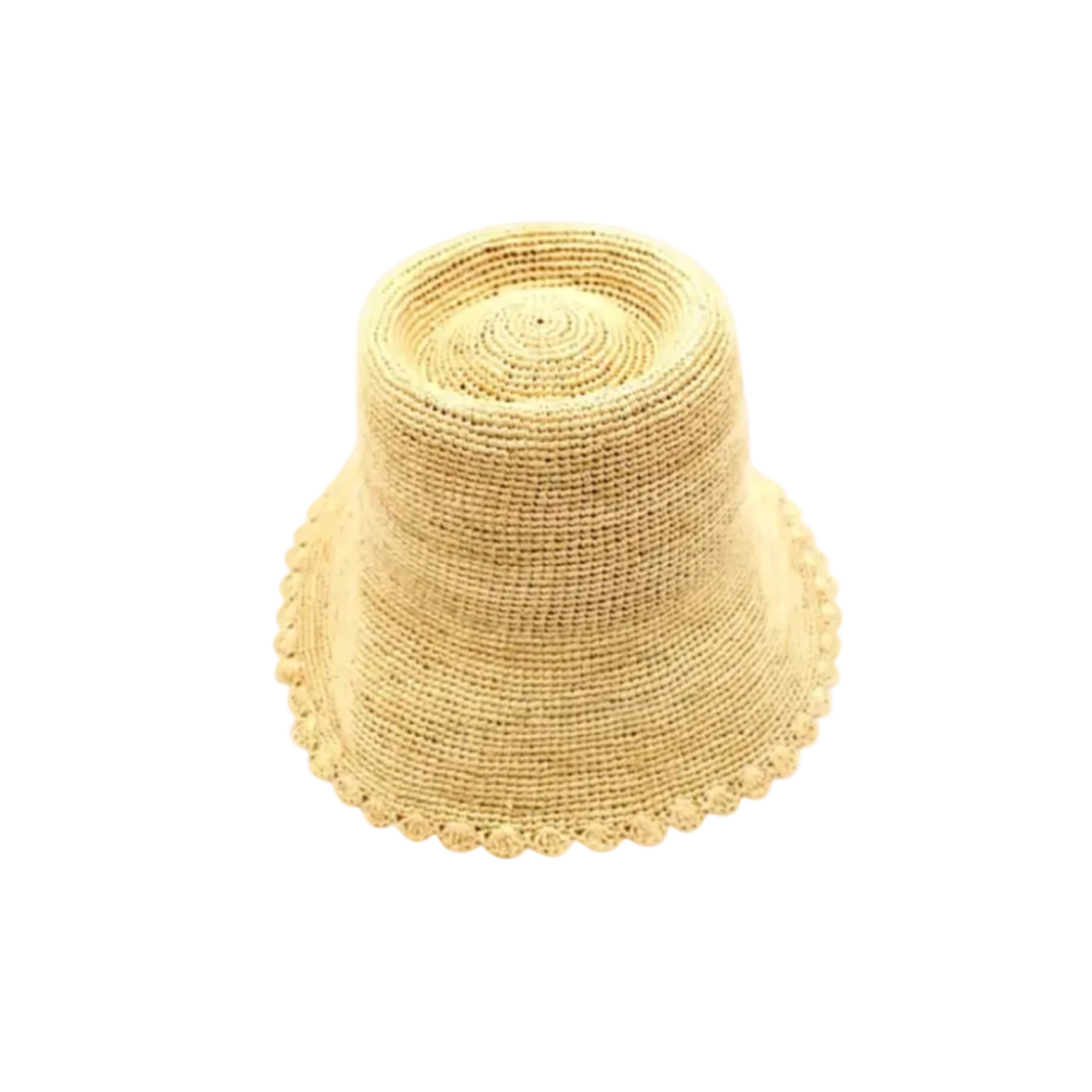 Kate Natural Crochet Bucket Straw Hats with Colored Lace Weave Edge handmade woven raffia palm fiber in a solid hue of natural straw color in a subtle link texture with lace weave floral edge trim around the outer brim two tone multicolor uv protection hat - Shebobo