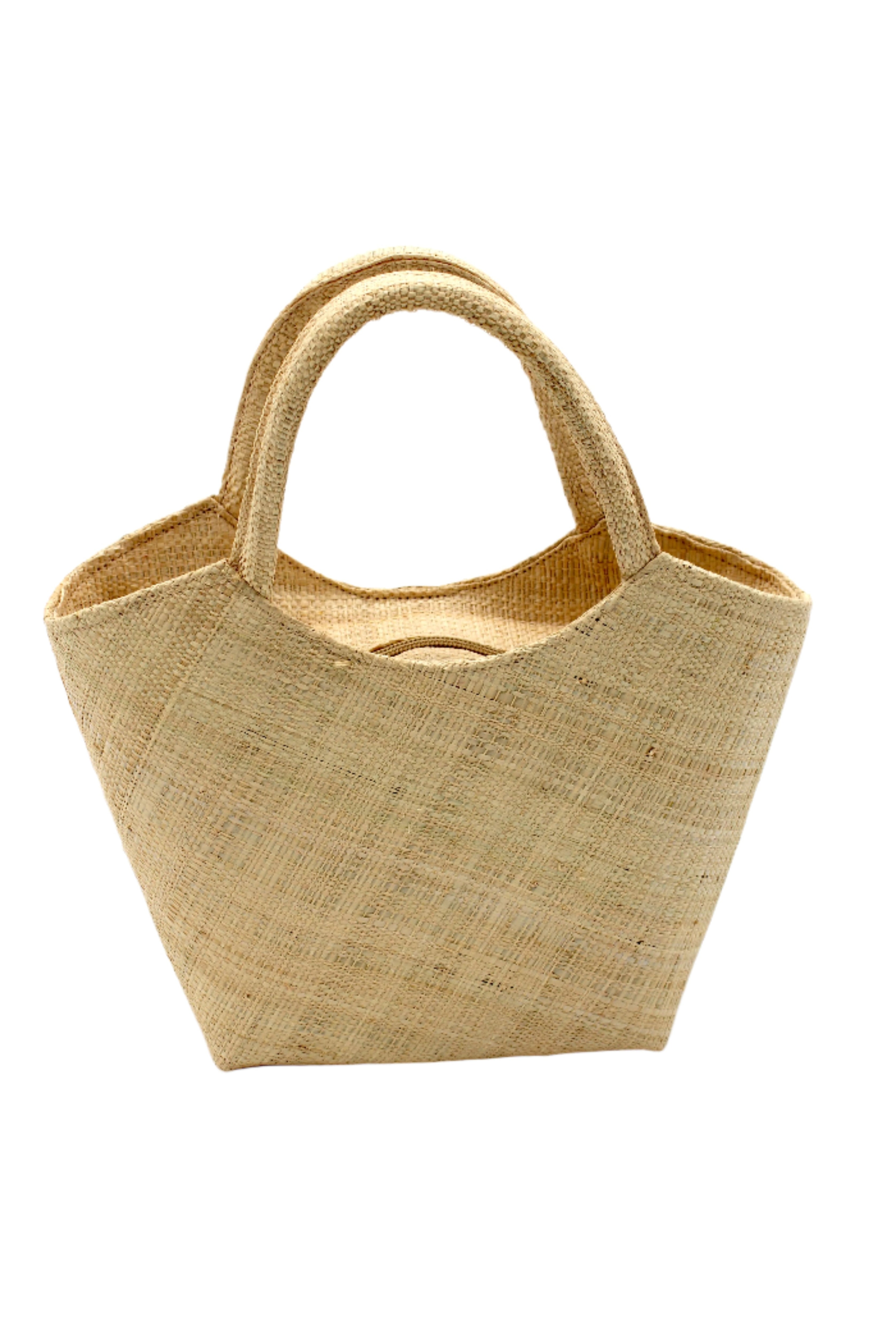 Little Betty Mini Straw Purse Zippered Handbag handmade loomed raffia palm fiber in a solid hue of natural straw color petite small bag with zipper closure - Shebobo