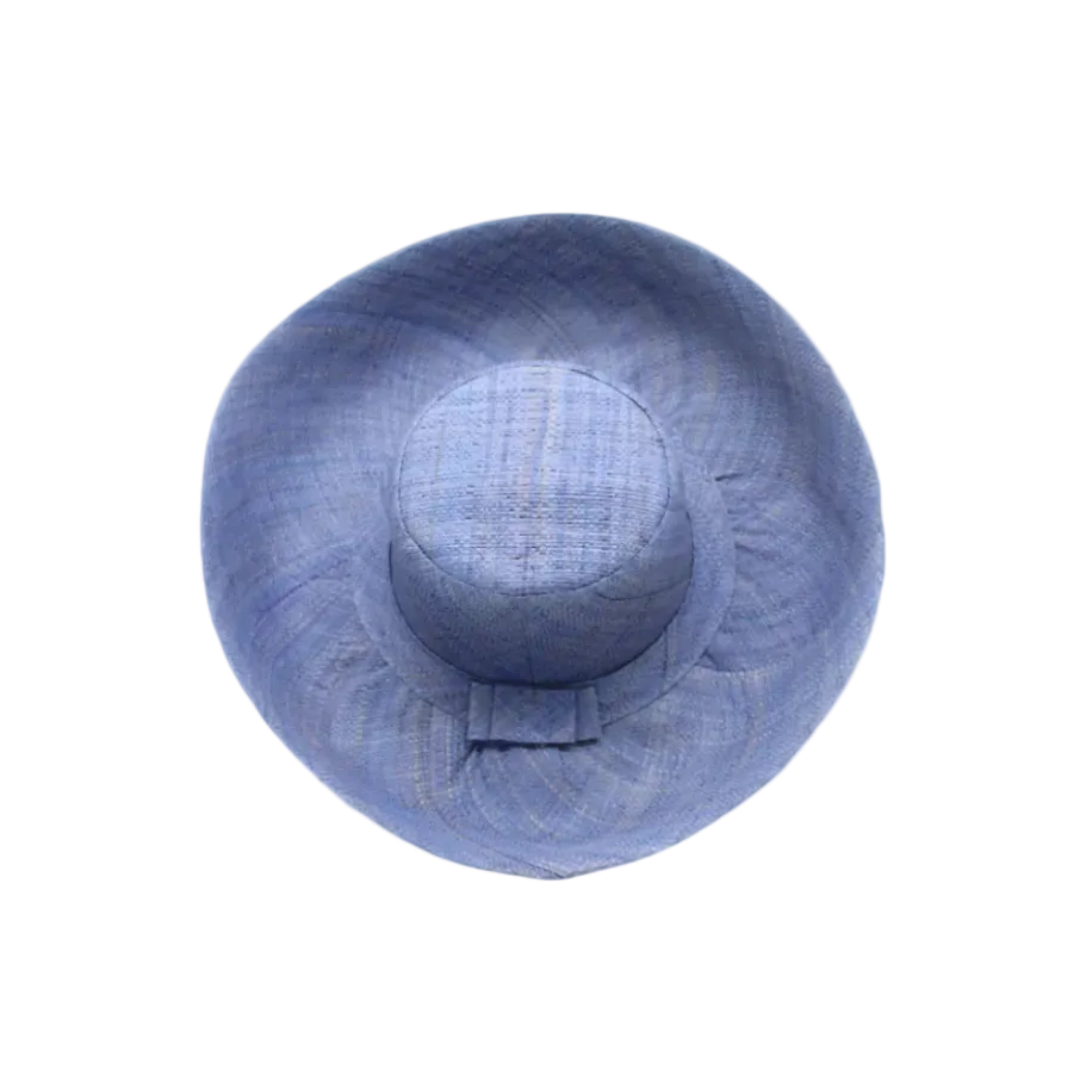 Monica 5" & 7" Wide Brim Denim Packable Straw Sun Hat handmade loomed raffia in a solid hue of denim retro/light/blue lightweight malleable flexible sun protection hat - Shebobo
