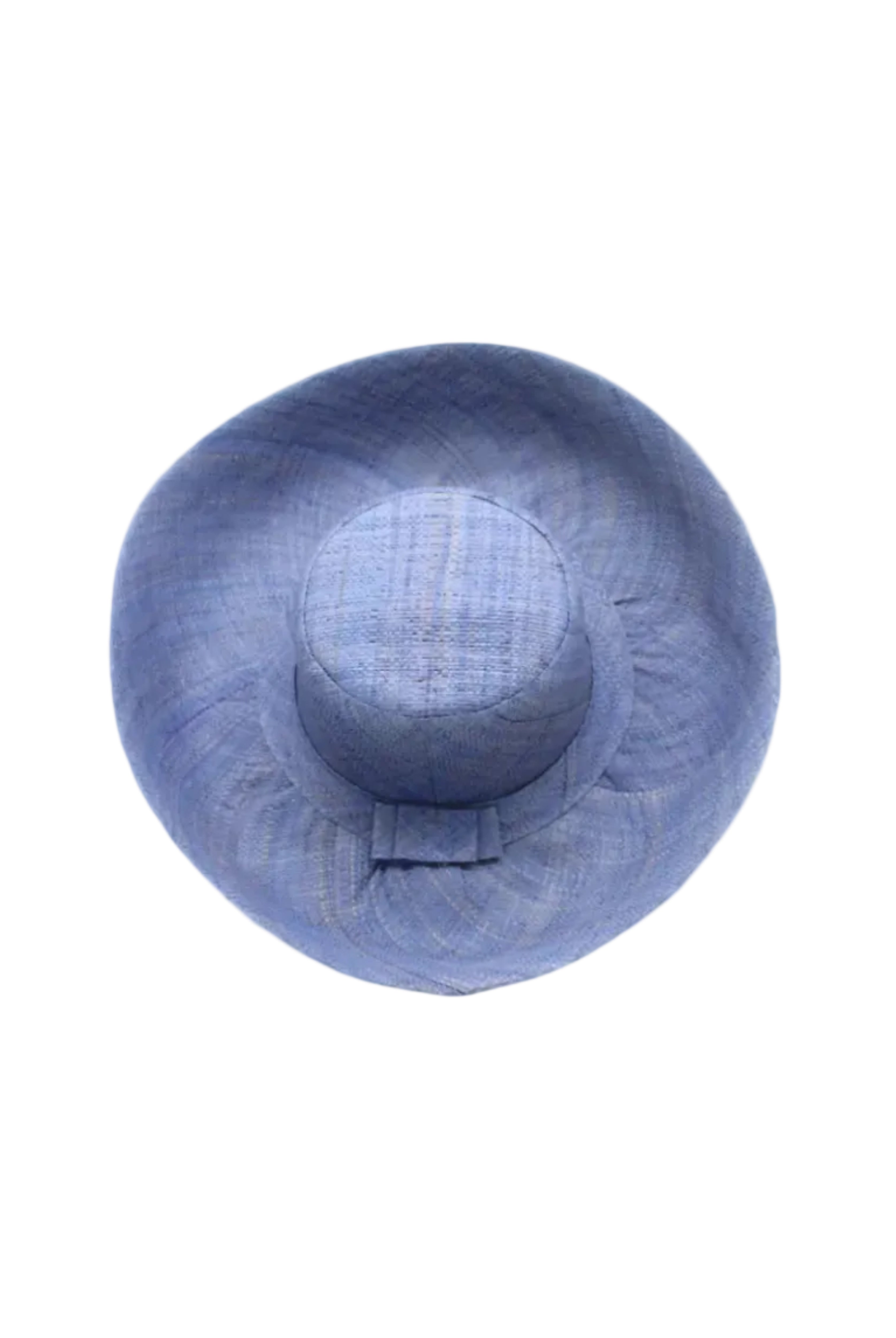 Monica 5" & 7" Wide Brim Denim Packable Straw Sun Hat handmade loomed raffia in a solid hue of denim retro/light/blue lightweight malleable flexible sun protection hat - Shebobo