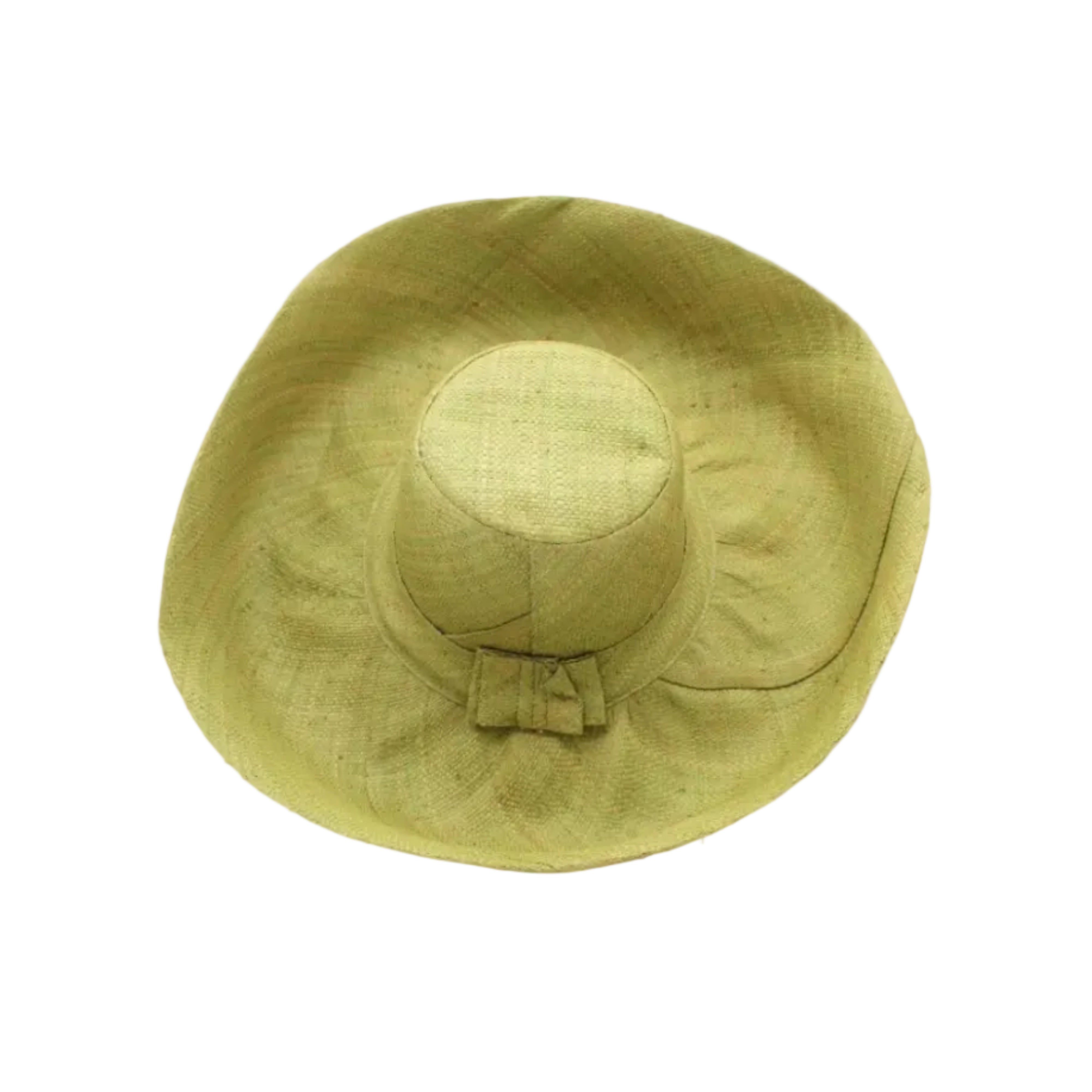 Monica 5" & 7" Wide Brim Solid Color Packable Straw Sun Hat handmade loomed raffia in a solid hue of Matcha light/meadow/yellow/green - Shebobo