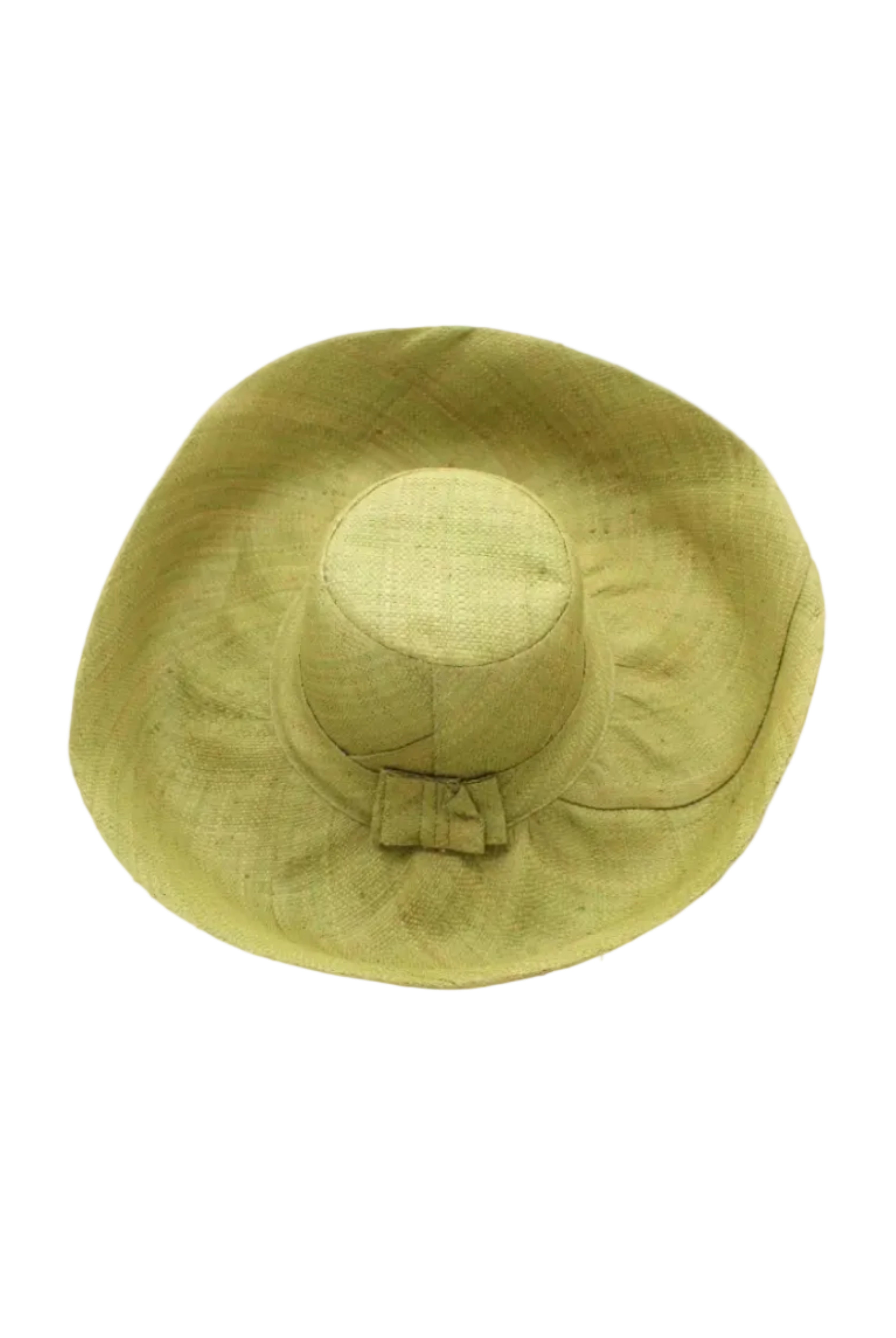 Monica 5" & 7" Wide Brim Solid Color Packable Straw Sun Hat handmade loomed raffia in a solid hue of Matcha light/meadow/yellow/green - Shebobo