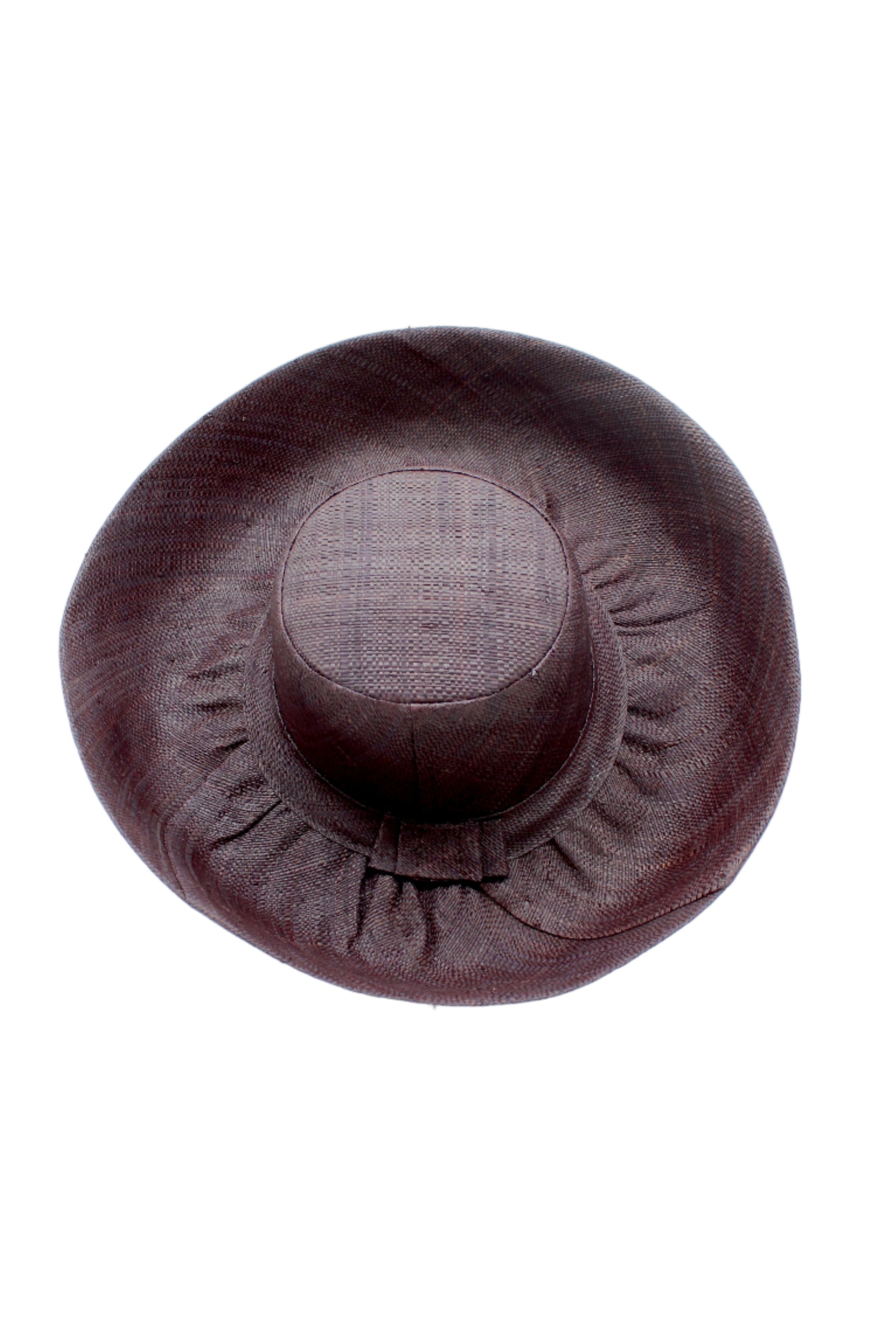 Monica 5" & 7" Wide Brim Mocha Packable Straw Sun Hat handmade loomed raffia in a solid hue of mocha chocolate/dark/brown lightweight malleable flexible sun protection hat - Shebobo