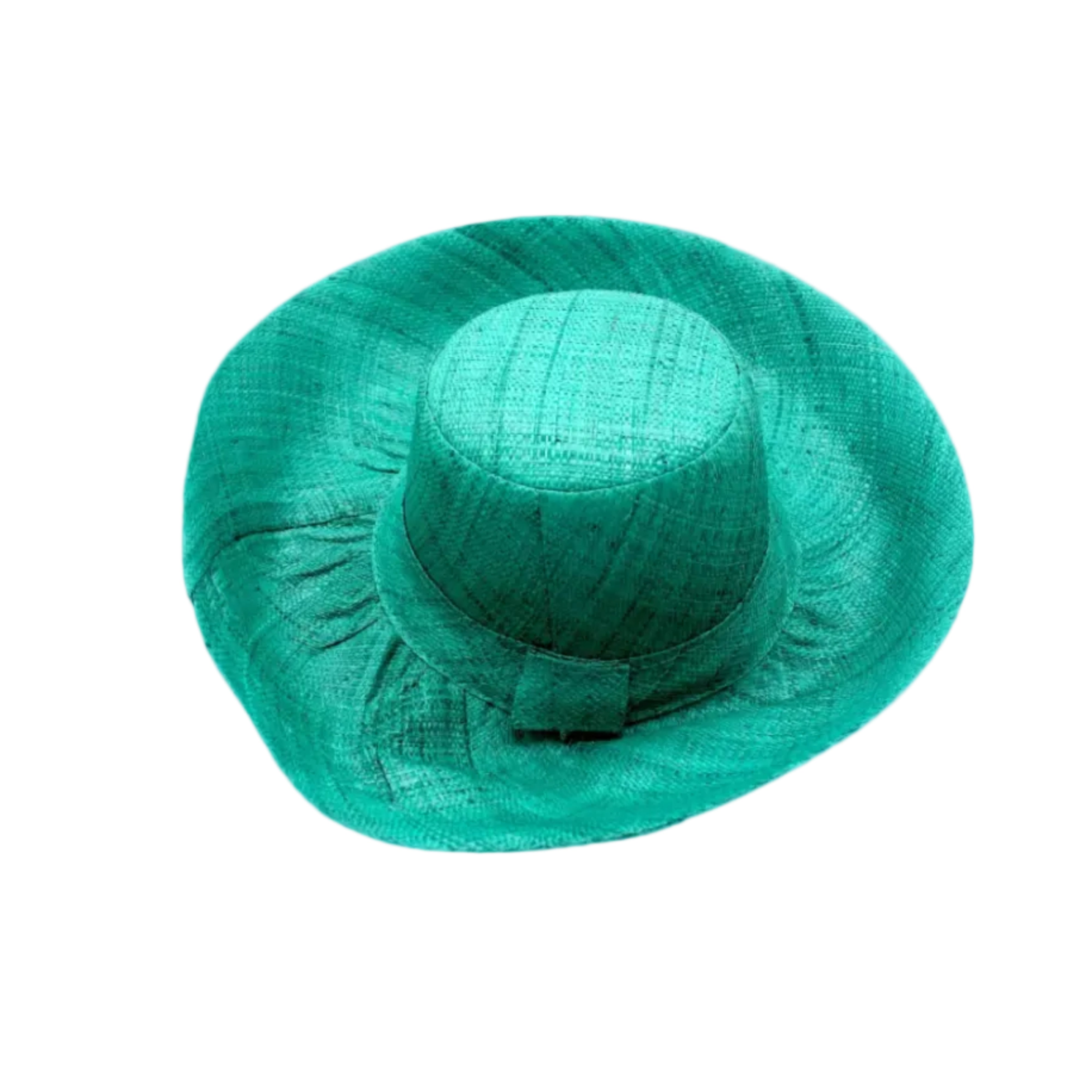 Monica 5" & 7" Wide Brim Teal Packable Straw Sun Hat handmade loomed raffia in a solid hue of teal dark/green/blue lightweight malleable flexible sun protection hat - Shebobo