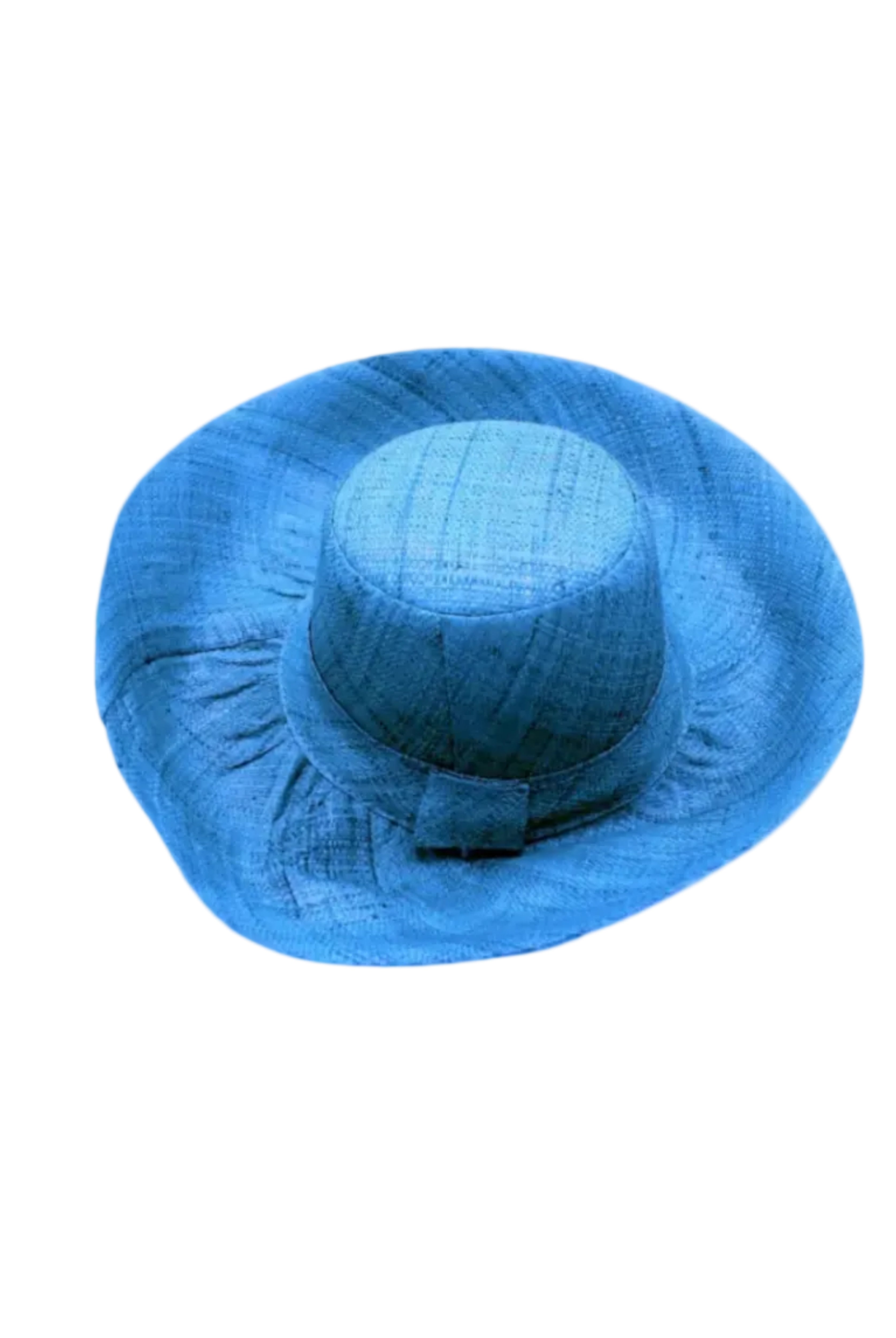 Monica 5" & 7" Wide Brim Turquoise Packable Straw Sun Hat handmade loomed raffia in a solid hue of turquoise blue lightweight malleable flexible sun protection hat - Shebobo