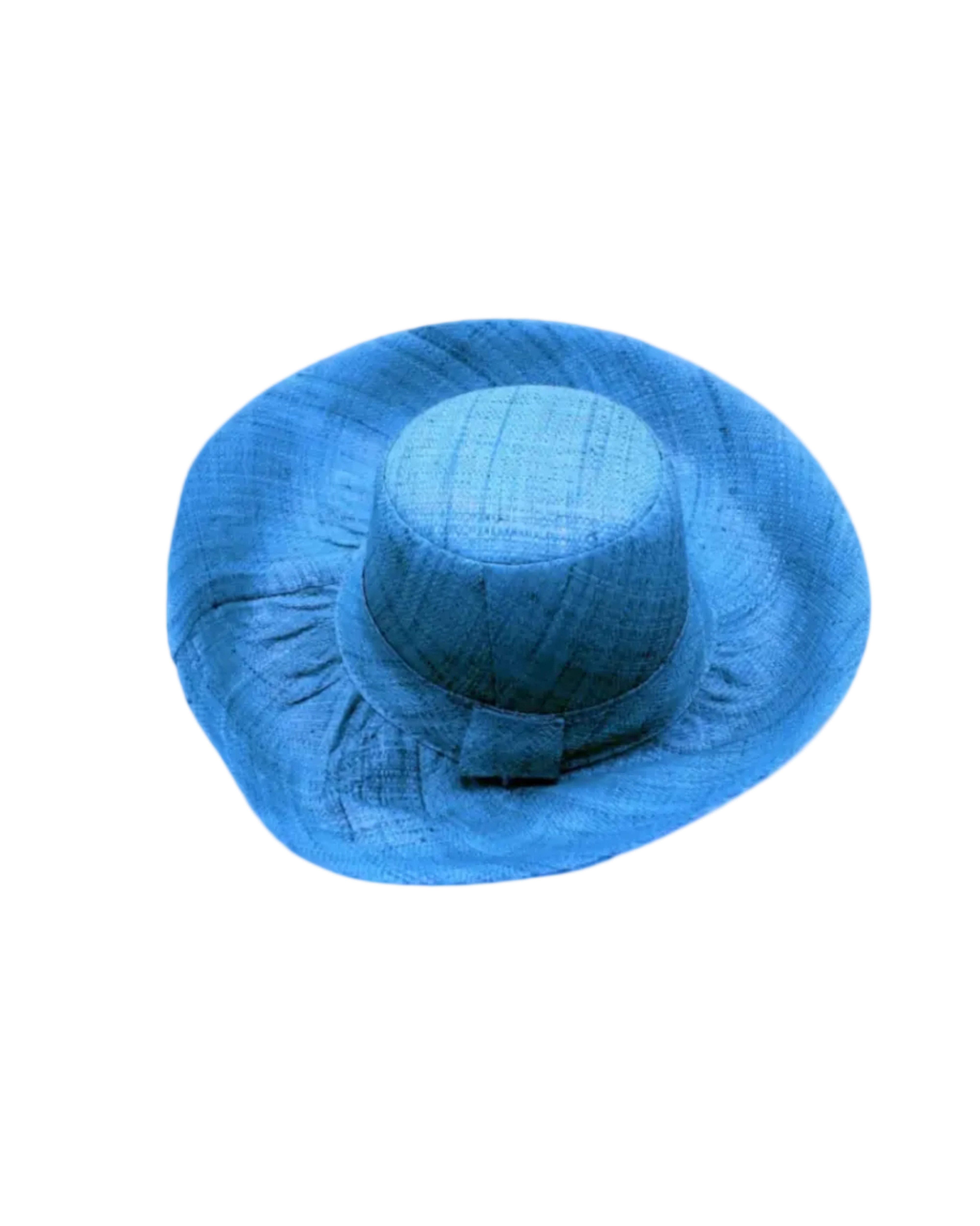 Monica 5" & 7" Wide Brim Turquoise Packable Straw Sun Hat handmade loomed raffia in a solid hue of turquoise blue lightweight malleable flexible sun protection hat - Shebobo