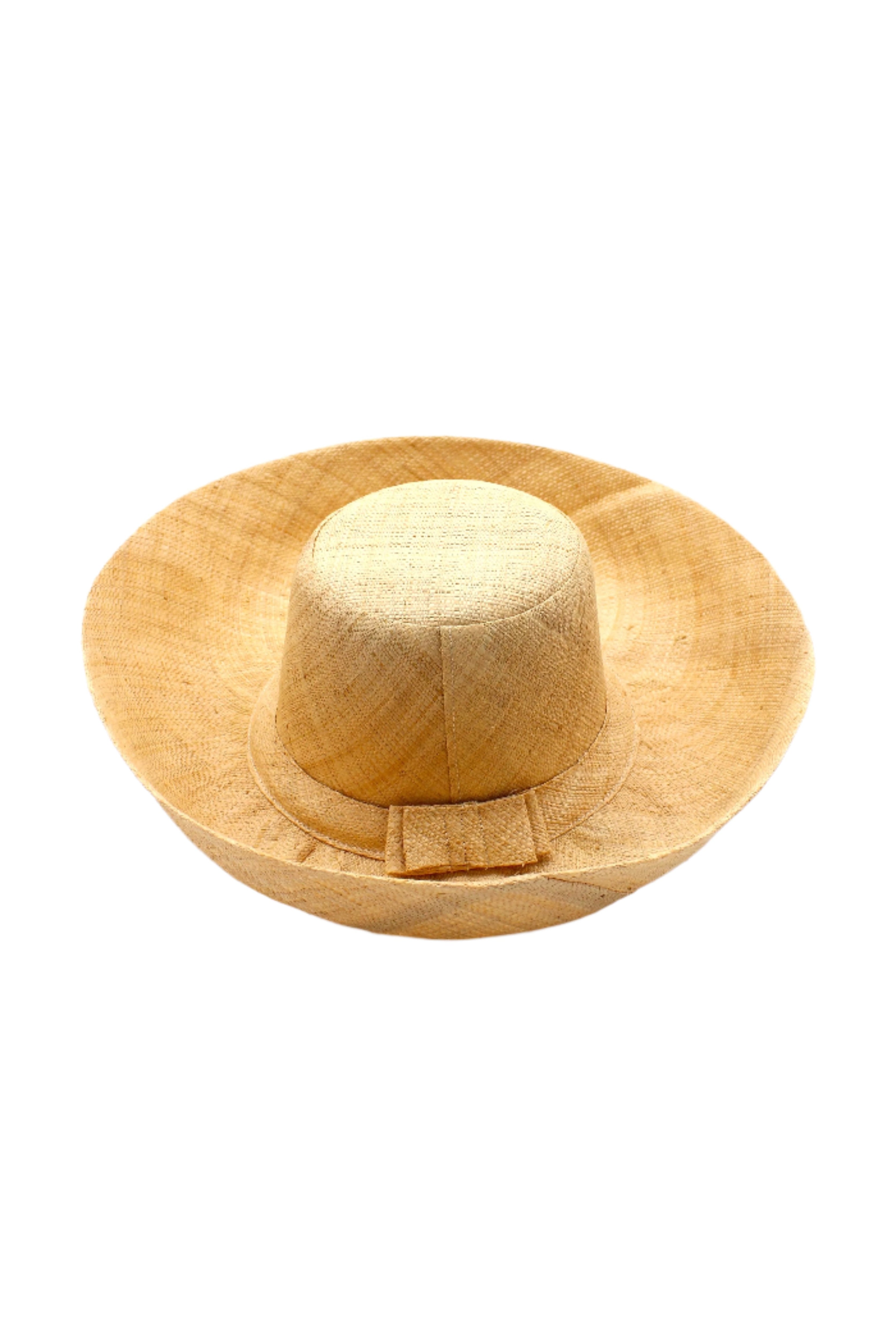 Monica 5" & 7" Wide Brim Natural Packable Straw Sun Hat handmade loomed raffia in a solid hue of natural straw color lightweight malleable flexible sun protection hat - Shebobo