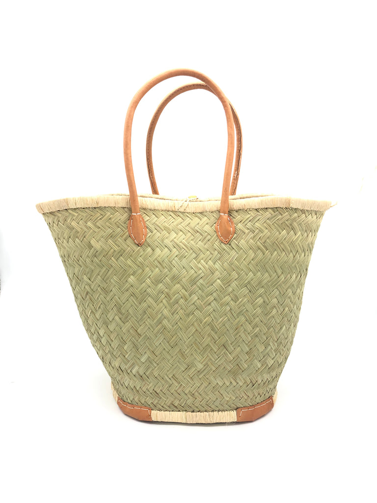 aravola adjustable natural round woven rush and raffia straw handbag basket bag with leather handles - Shebobo