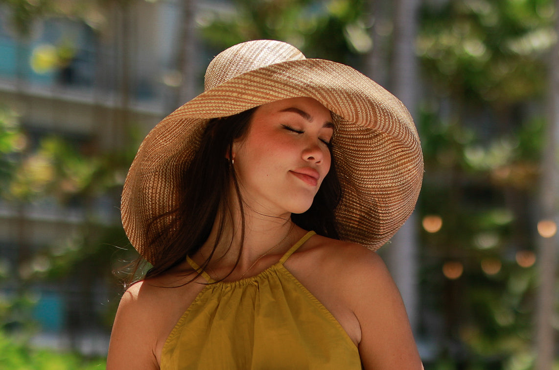 Wholesale Sun Hats: Solid Color Packable 5 & 7 Brim Raffia Straw
