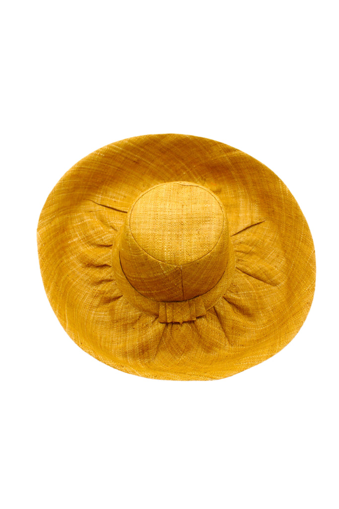 5" & 7" Wide Brim Cinnamon Packable Straw Sun Hat handmade loomed natural raffia palm fiber in a solid hue of cinnamon/tobacco/brown - Shebobo