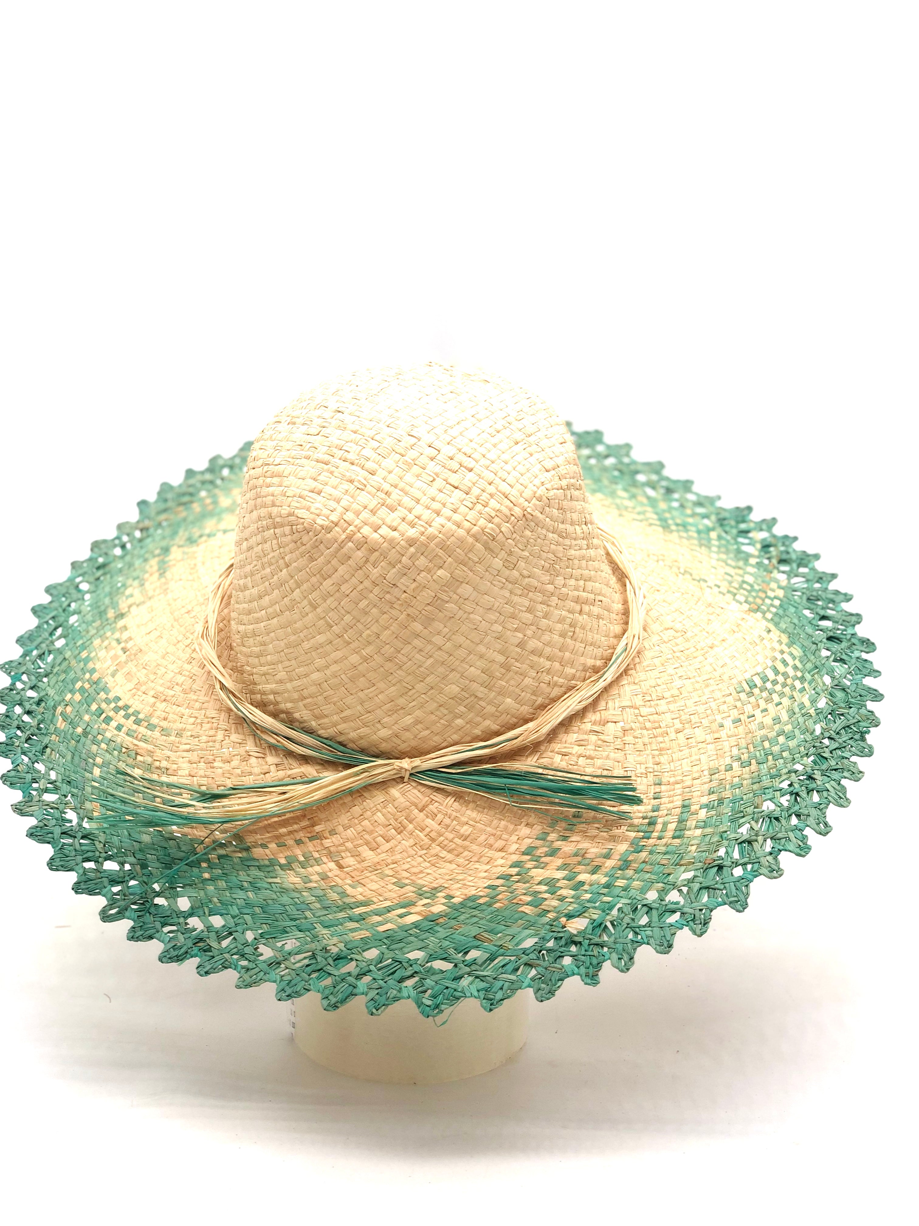 Natural Straw Sun Hat With Sunflowers & Green Band