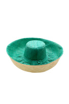 5 inch or 7 inch wide brim handmade seafoam blue/green top half and natural straw color bottom half two tone loomed raffia sun protection packable lightweight straw hat - Shebobo