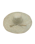 7" Wide Brim Natasha Ocean Mist Woven XL Straw Sun Hat handmade woven natural raffia palm fiber in a solid hue of ocean mist sage/green with matching adjustable twisted raffia hat band and and extra wide brim - Shebobo