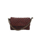 Anna Petal Pattern Crochet Straw Over Shoulder Envelope Clutch Purse handmade raffia palm fiber in a solid hue of Espresso chocolate/dark/brown crochet in multiple textures resulting in a subtle pattern of vertical linked bands on the bottom half of the bag, and a floral petal or shell pattern on the upper envelope flap with braided leather shoulder strap handbag shoulder bag - Shebobo