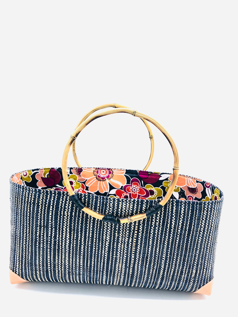 Bebe Straw Handbag with Bamboo Handle - Shebobo