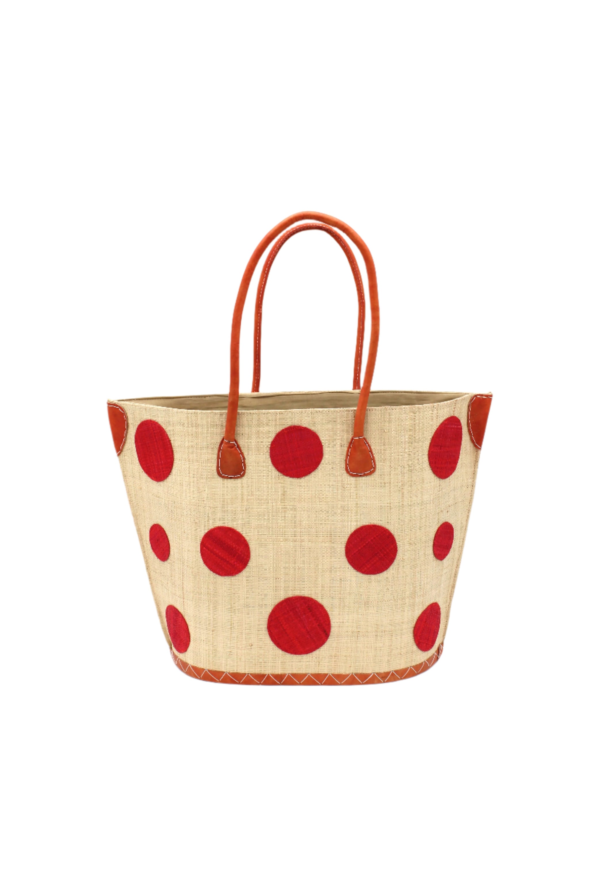 CapriPolkaDotStrawToteBagRedan
