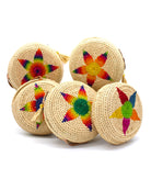 Carmel Crochet Round Flower Crossbody bag with Tassel Assorted Flower colors with adjustable leather strap and tassel zipper pull purse - sold assorted - Shebobo