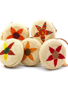 Carmel Crochet Round Flower Crossbody bag with Tassel Assorted Flower colors with adjustable leather strap and tassel zipper pull purse - sold assorted - Shebobo