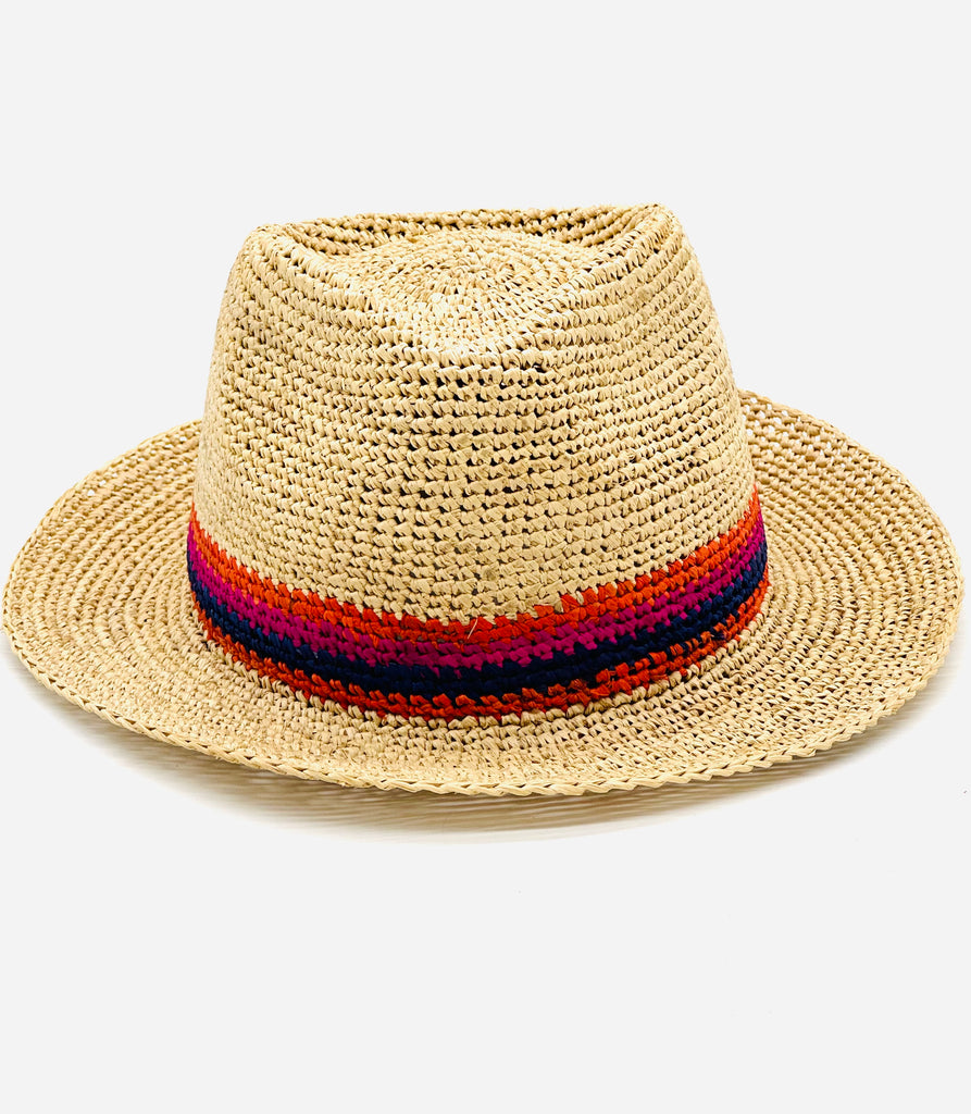 Crochet Fedora - Unisex Straw Hats - Shebobo