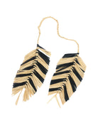 Feather Embellishment Brushed Fringe Raffia Macrame Charm - Shebobo
