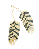 Feather Embellishment Brushed Fringe Raffia Macrame Charm - Shebobo