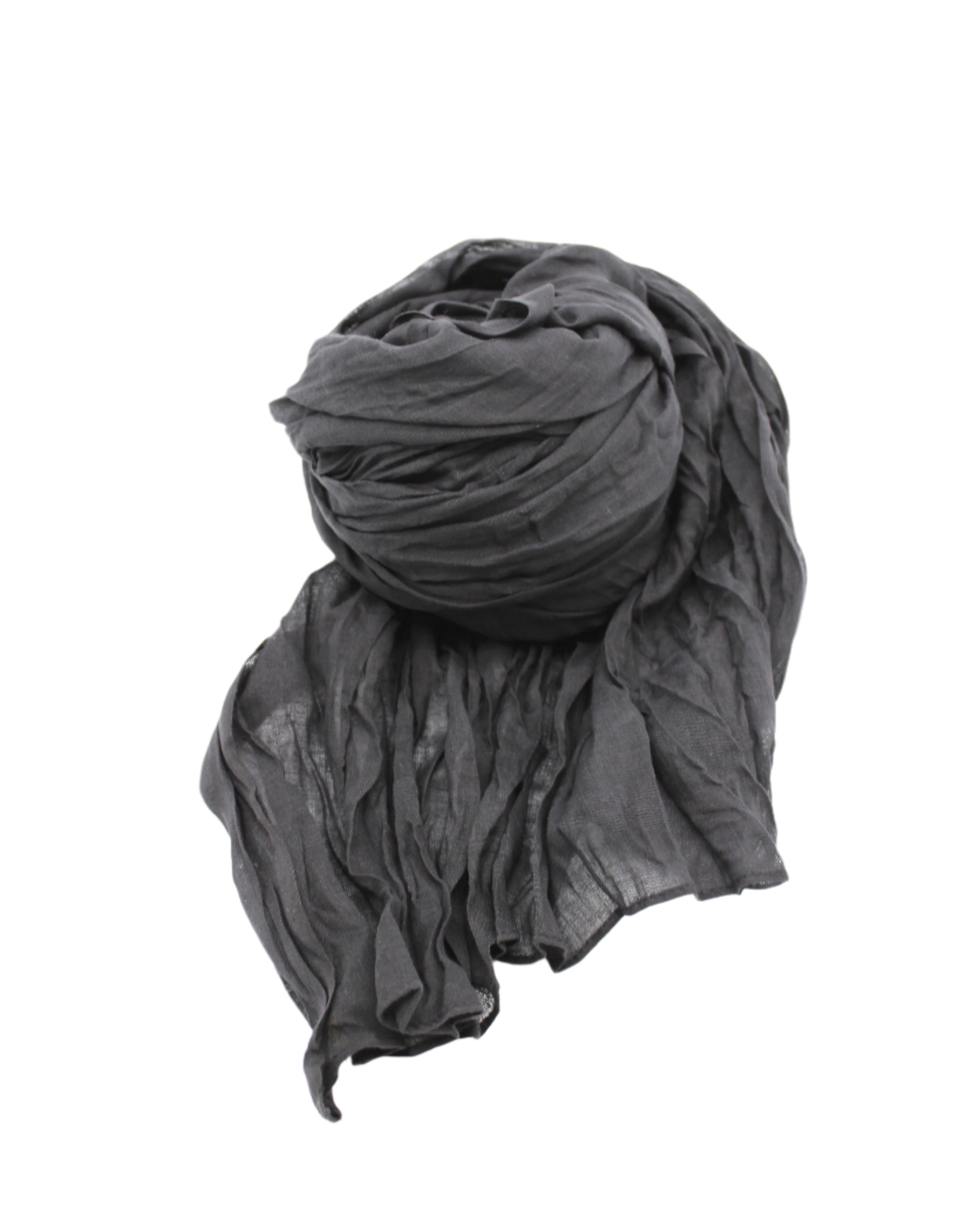 Isla Solid Color Cotton Scarf Wrap Black - Shebobo