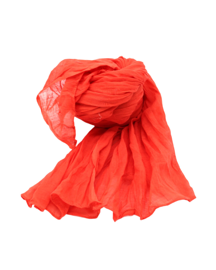 Isla Solid Color Cotton Scarf Wrap Coral Orange - Shebobo