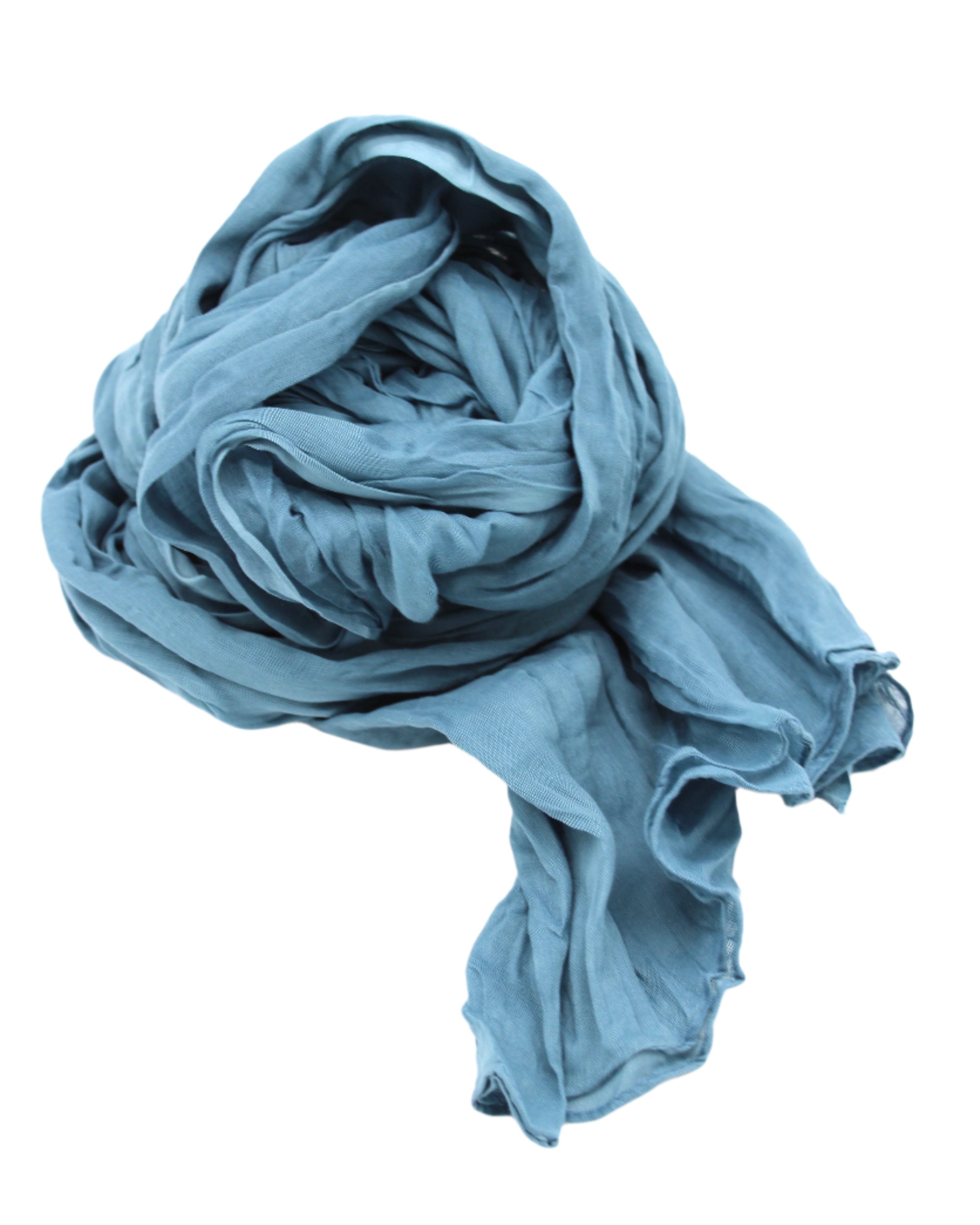 Isla Solid Color Cotton Scarf Wrap Denim Light Blue - Shebobo