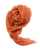 Isla Solid Color Cotton Scarf Wrap Whisky Brown Red - Shebobo