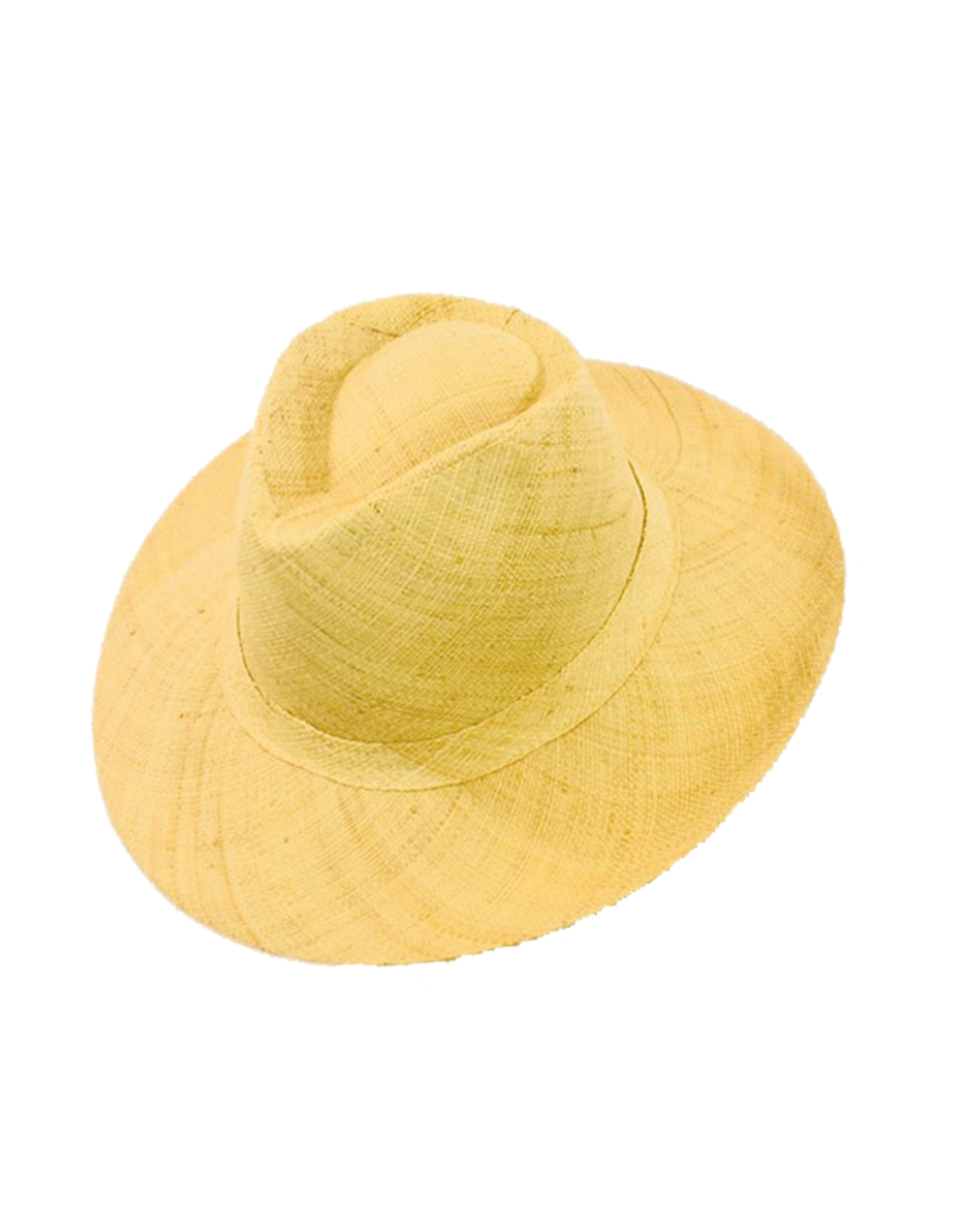 Jamie Panama Natural unisex straw hat handmade loomed raffia 3" brim sun hat - Shebobo 