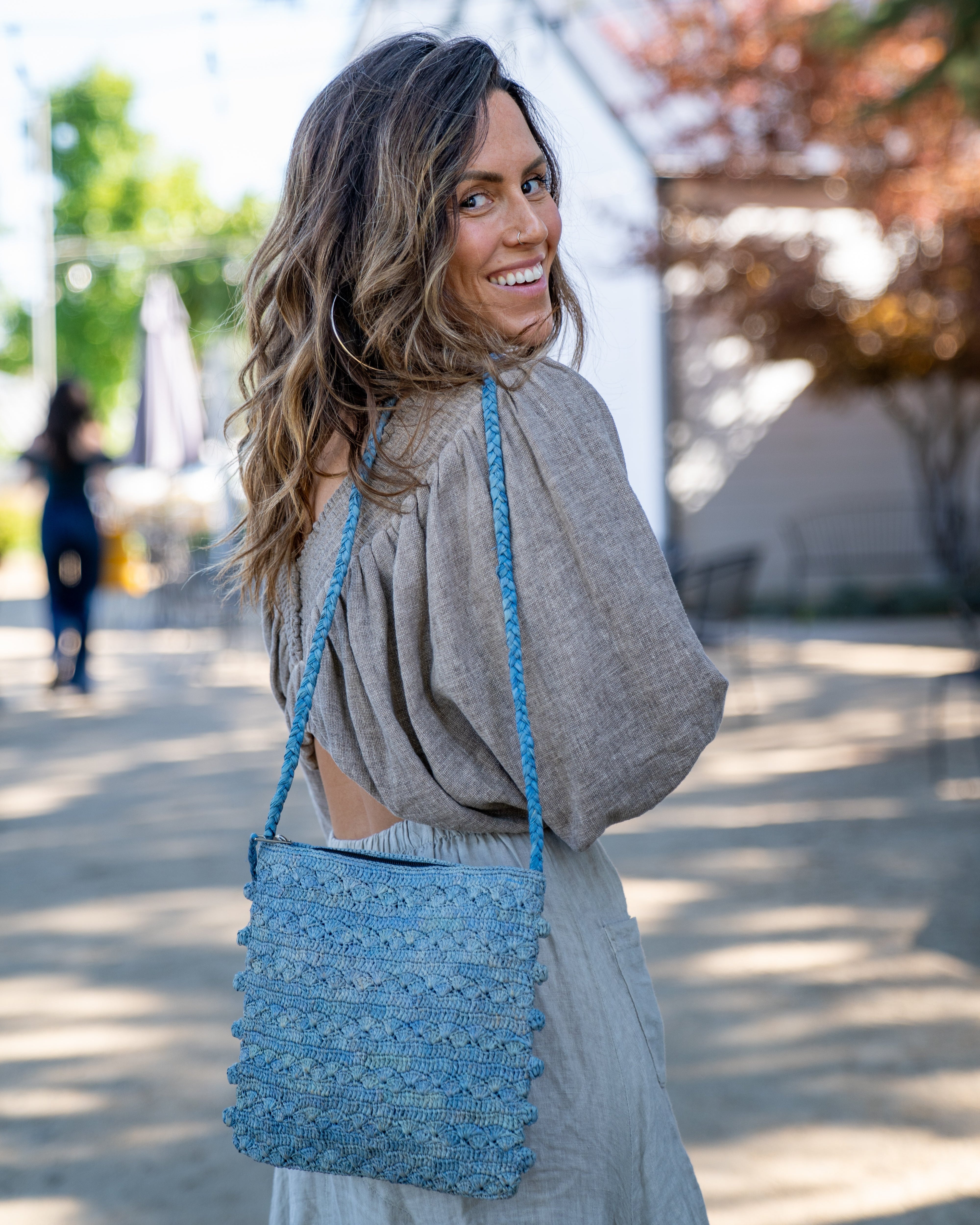 Kristen Crochet Straw Crossbody Bag with Nub Edge – Shebobo