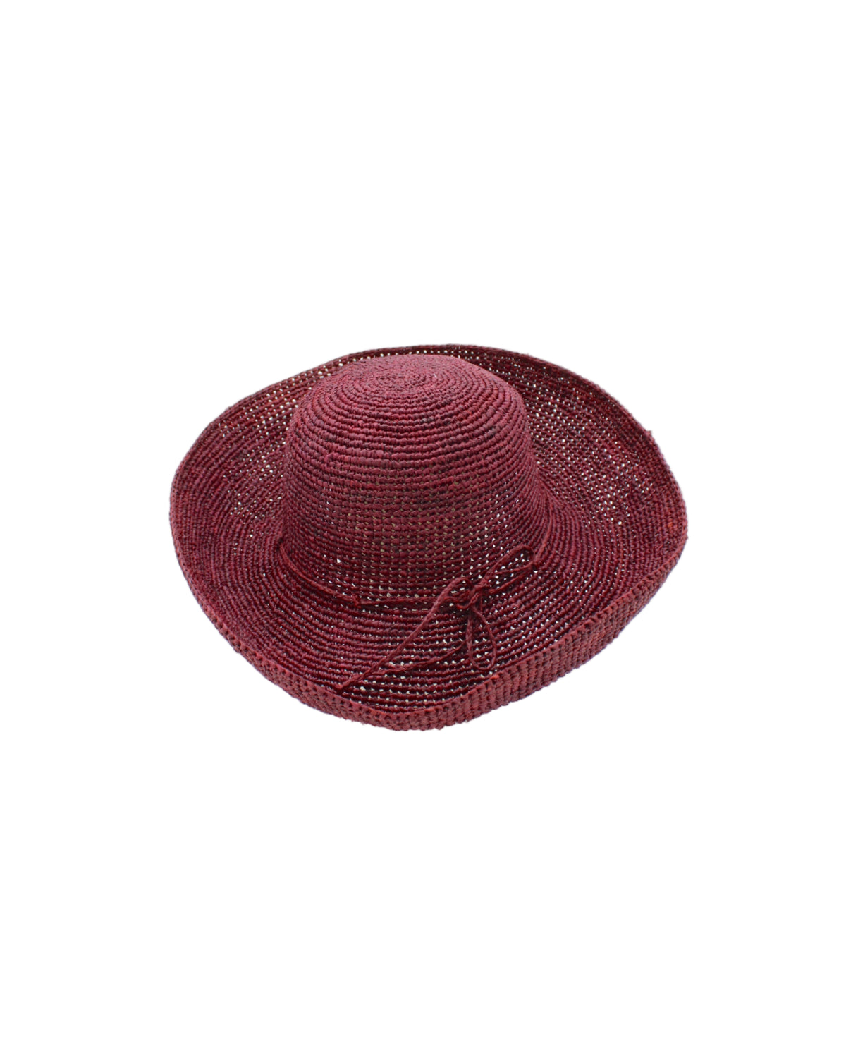 Red Raffia Straw Hat Made in Paris Apatico - Gothic Millinery - Tiffany Straw Hat - Red Ribbon  main image 3