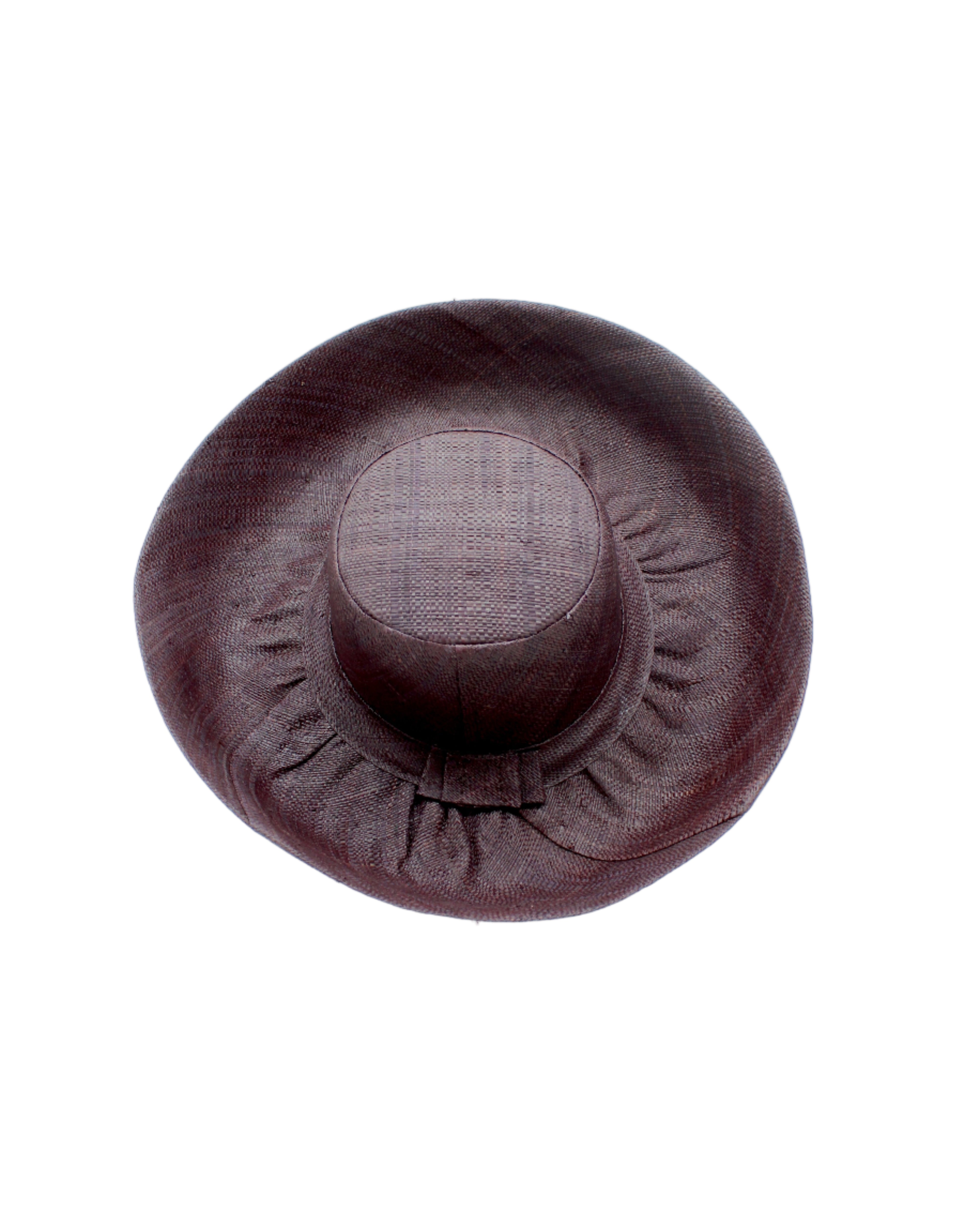 Monica 5" & 7" Wide Brim Mocha Packable Straw Sun Hat handmade loomed raffia in a solid hue of mocha chocolate/dark/brown lightweight malleable flexible sun protection hat - Shebobo