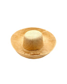 Monica 5" & 7" Wide Brim Natural Packable Straw Sun Hat handmade loomed raffia in a solid hue of natural straw color lightweight malleable flexible sun protection hat - Shebobo