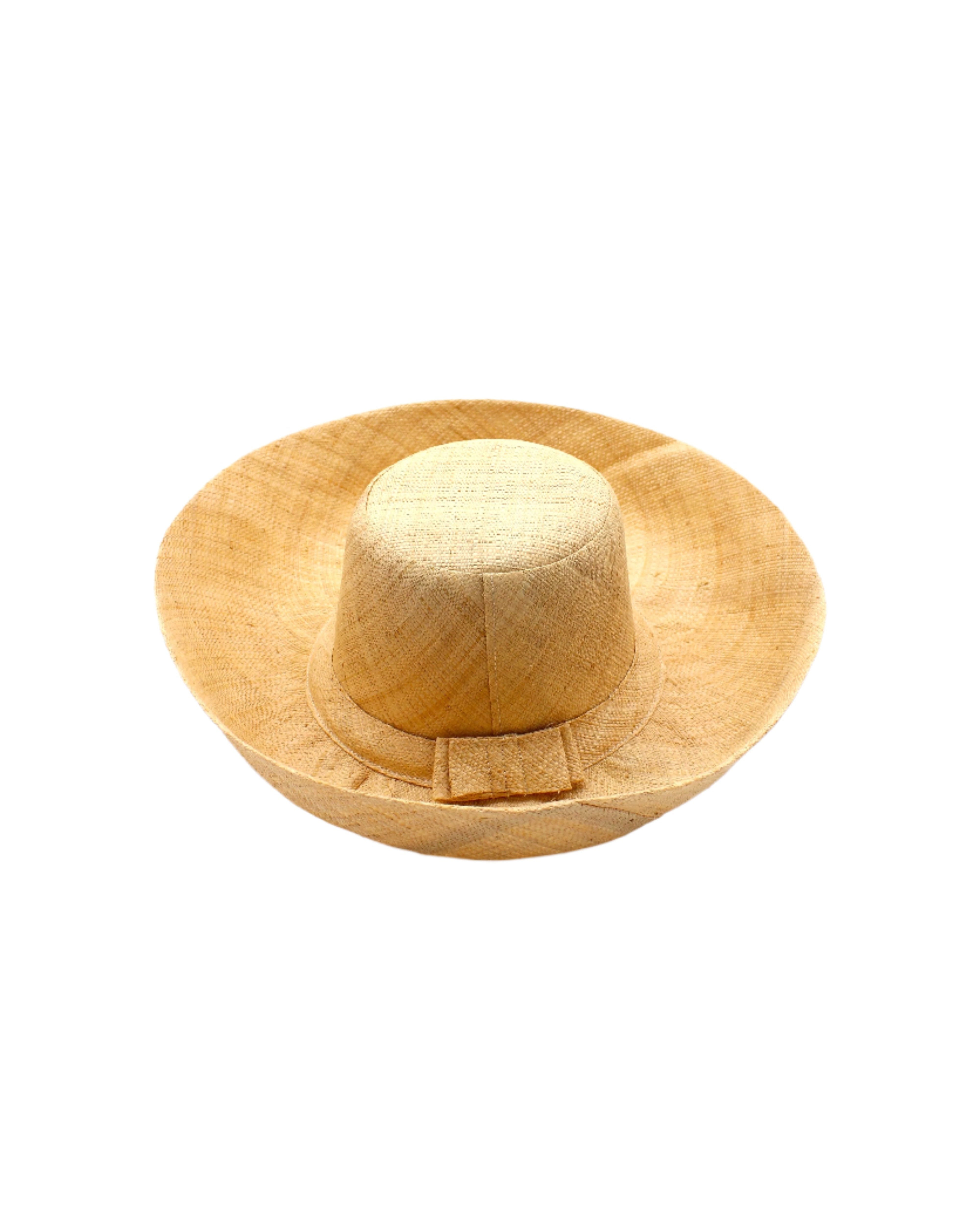 Monica 5" & 7" Wide Brim Natural Packable Straw Sun Hat handmade loomed raffia in a solid hue of natural straw color lightweight malleable flexible sun protection hat - Shebobo