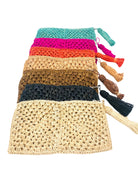 Nasolo Crochet Straw Clutch bag with zipper closure and tassel zipper pull handmade granny square pattern raffia pouch purse in multiple color options handbag - Shebobo