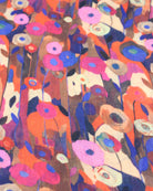 Detail view of pattern Poppy Dreams Scarf Wrap Fuchsia Pink with multicolored floral patterned scarf - Shebobo