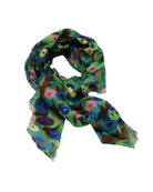 Poppy Dreams Scarf Wrap Green with multicolored floral patterned scarf - Shebobo