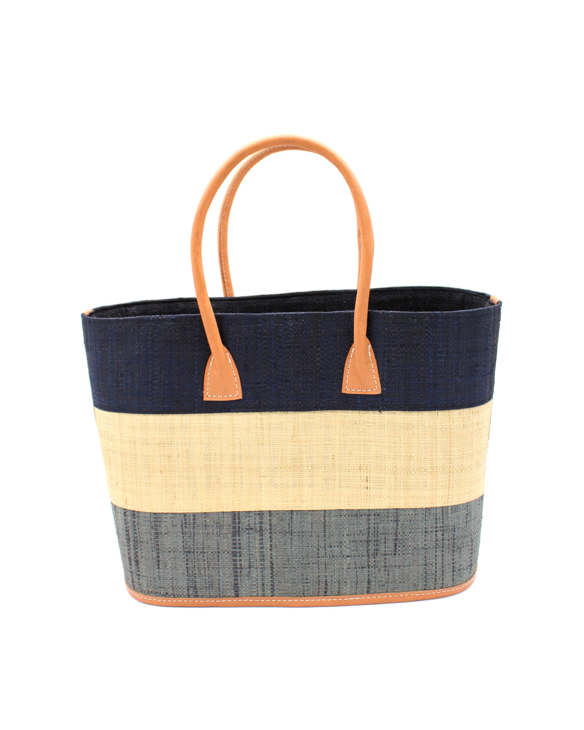【OVHEE】Mare Tote Bag 3color Santorini 3 Tone Color Block Straw Tote Handbag – Shebobo