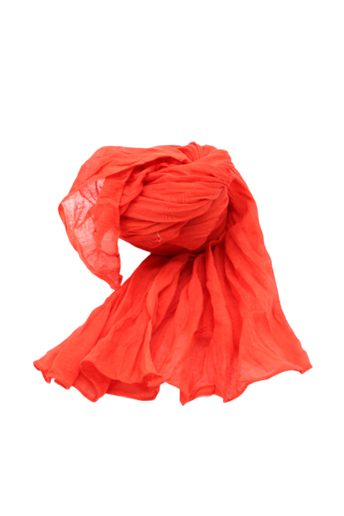 Solid Color Cotton Scarf Wrap Coral Orange - Shebobo