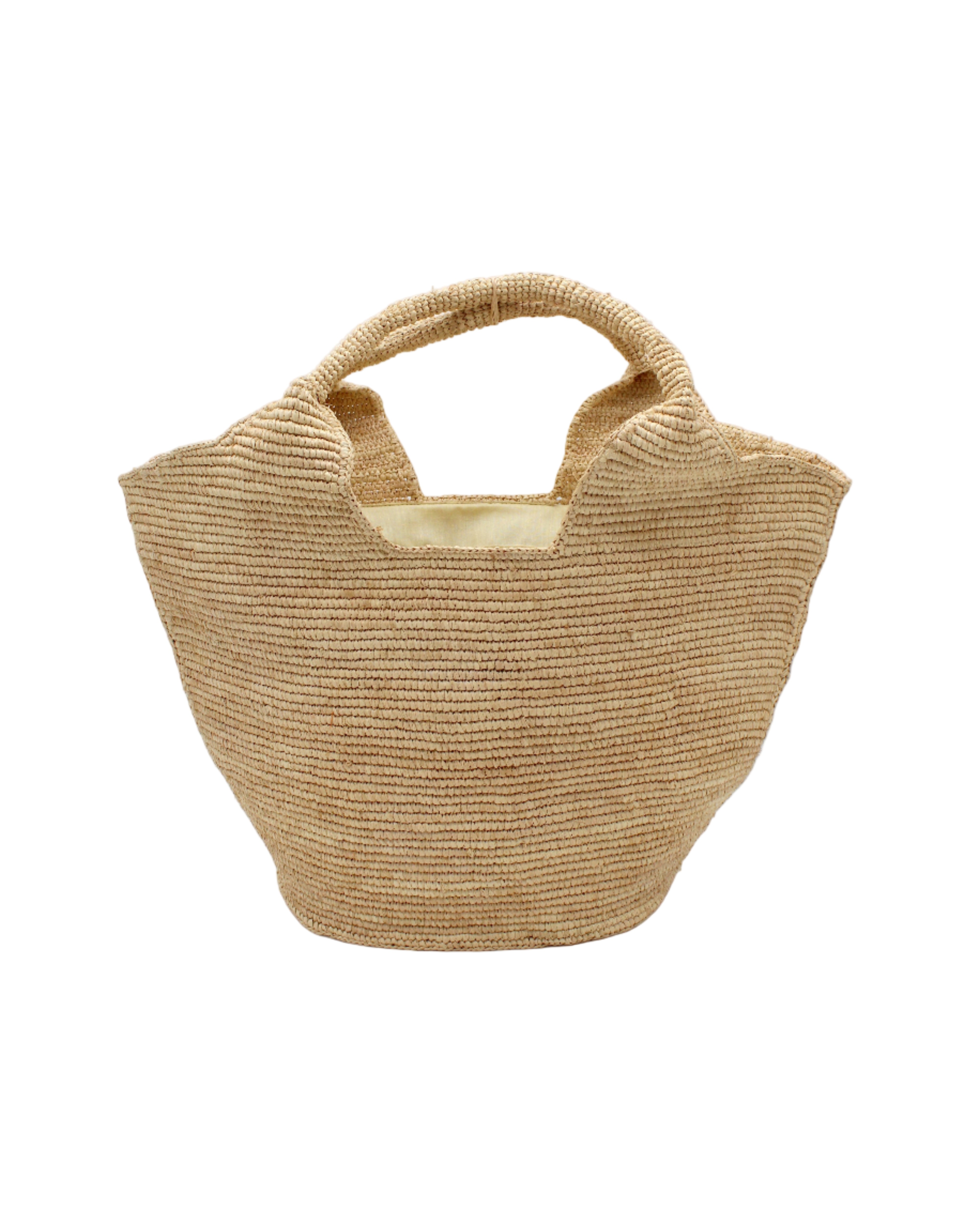 St. Tropez Heart Shaped Crochet Straw Basket Handbag handmade crochet natural raffia palm fiber in a solid hue of natural straw color with a subtle link texture beach bag shoulder bag - Shebobo