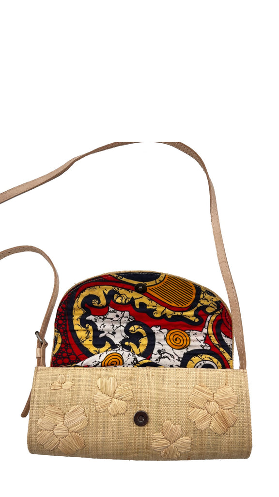 Tulum Flower Straw Crossbody Bag with Flower Embroidery - Shebobo
