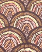 Detail view of pattern Vegas Geometric Print with Metallic Detailing Scarf & Wrap Brown Multicolor Peacock Patterned Scarf - Shebobo