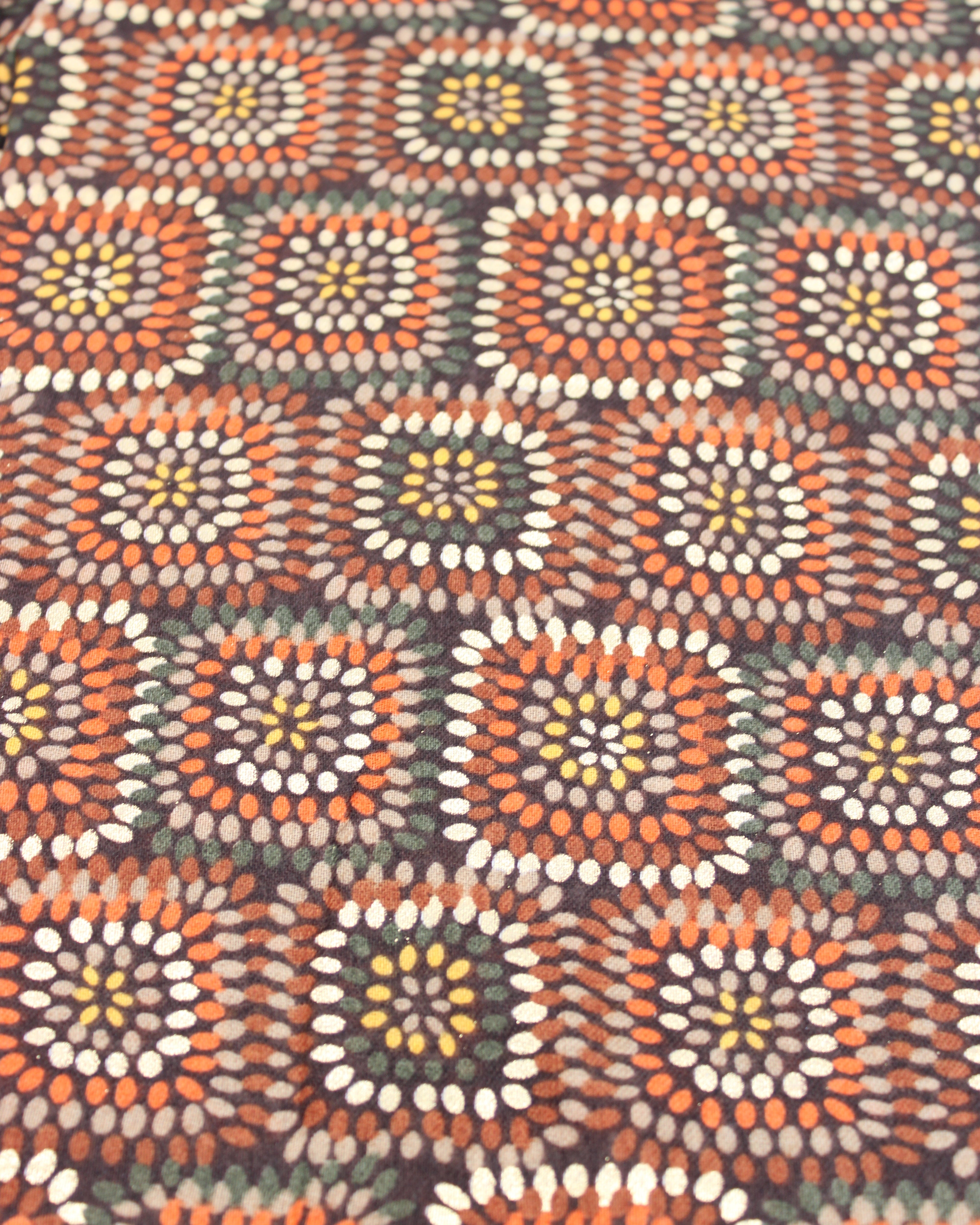 Detail view of print Vegas Geometric Print with Metallic Detailing Scarf & Wrap Brown Multicolor Square Patterned Scarf - Shebobo