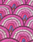 Detail view of pattern Vegas Geometric Print with Metallic Detailing Scarf & Wrap Fuchsia Pink Multicolor Peacock Patterned Scarf - Shebobo